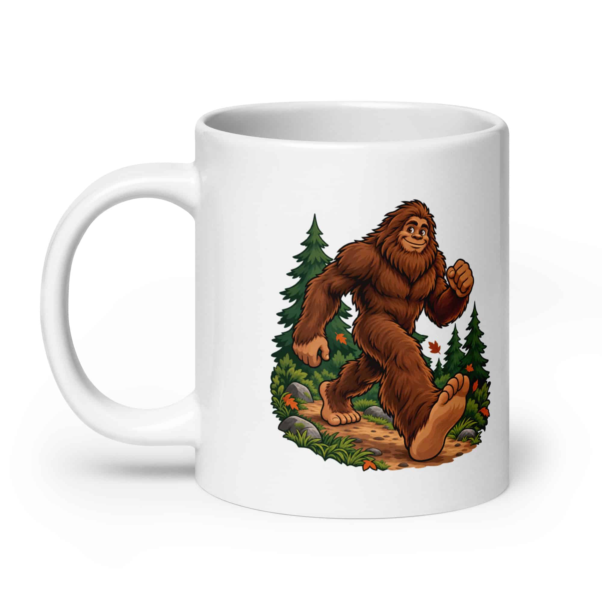 Bigfoot Trail Runner White Ceramic Coffee Mug