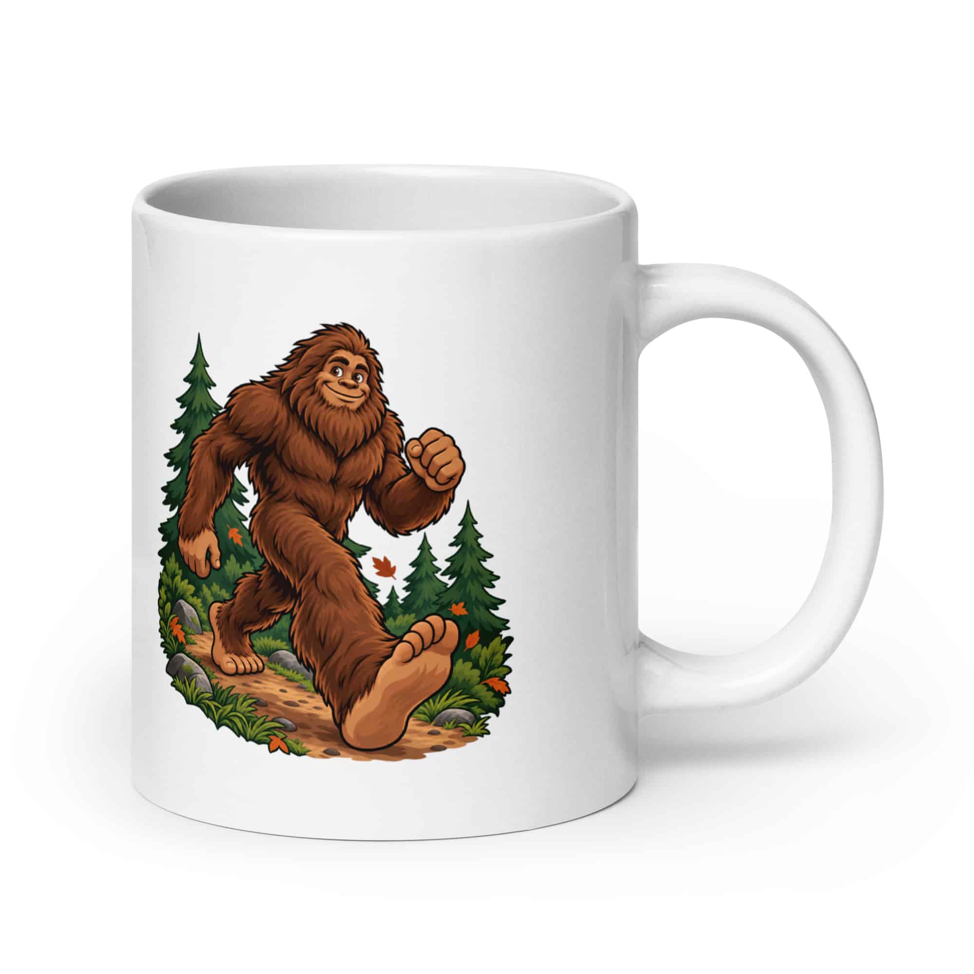 Bigfoot Trail Runner White Ceramic Coffee Mug