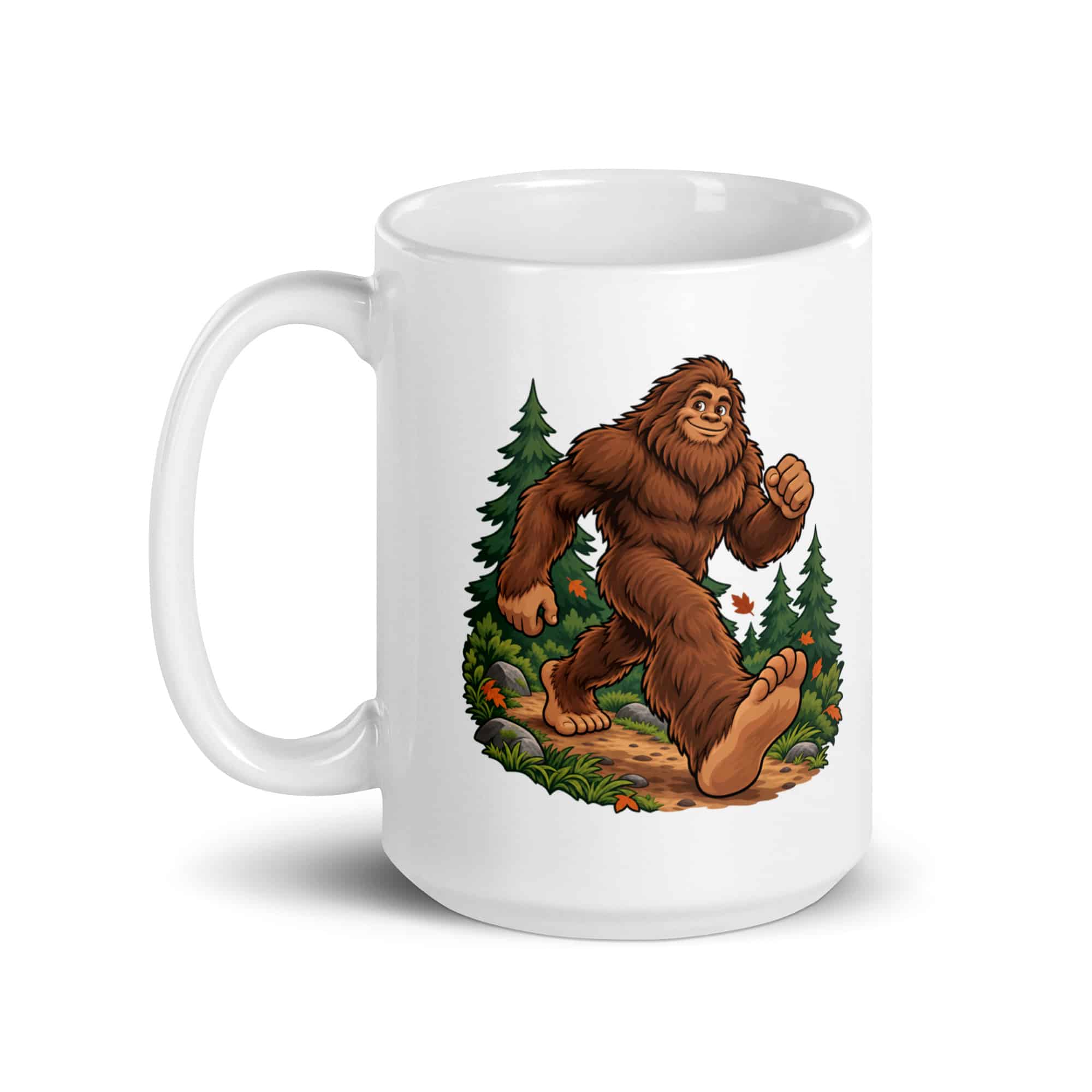 Bigfoot Trail Runner White Ceramic Coffee Mug