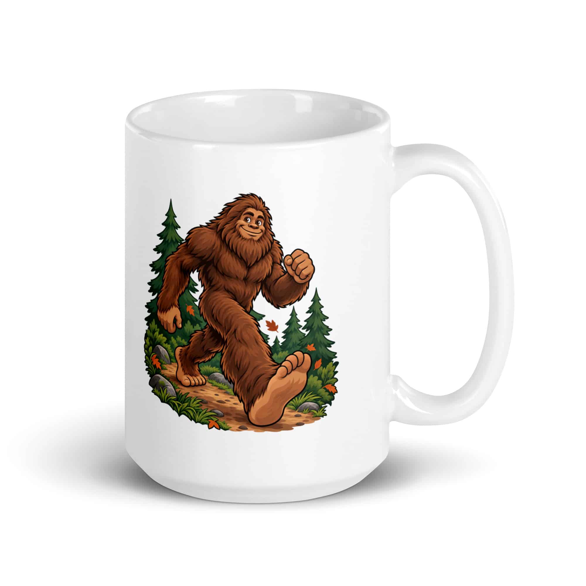 Bigfoot Trail Runner White Ceramic Coffee Mug