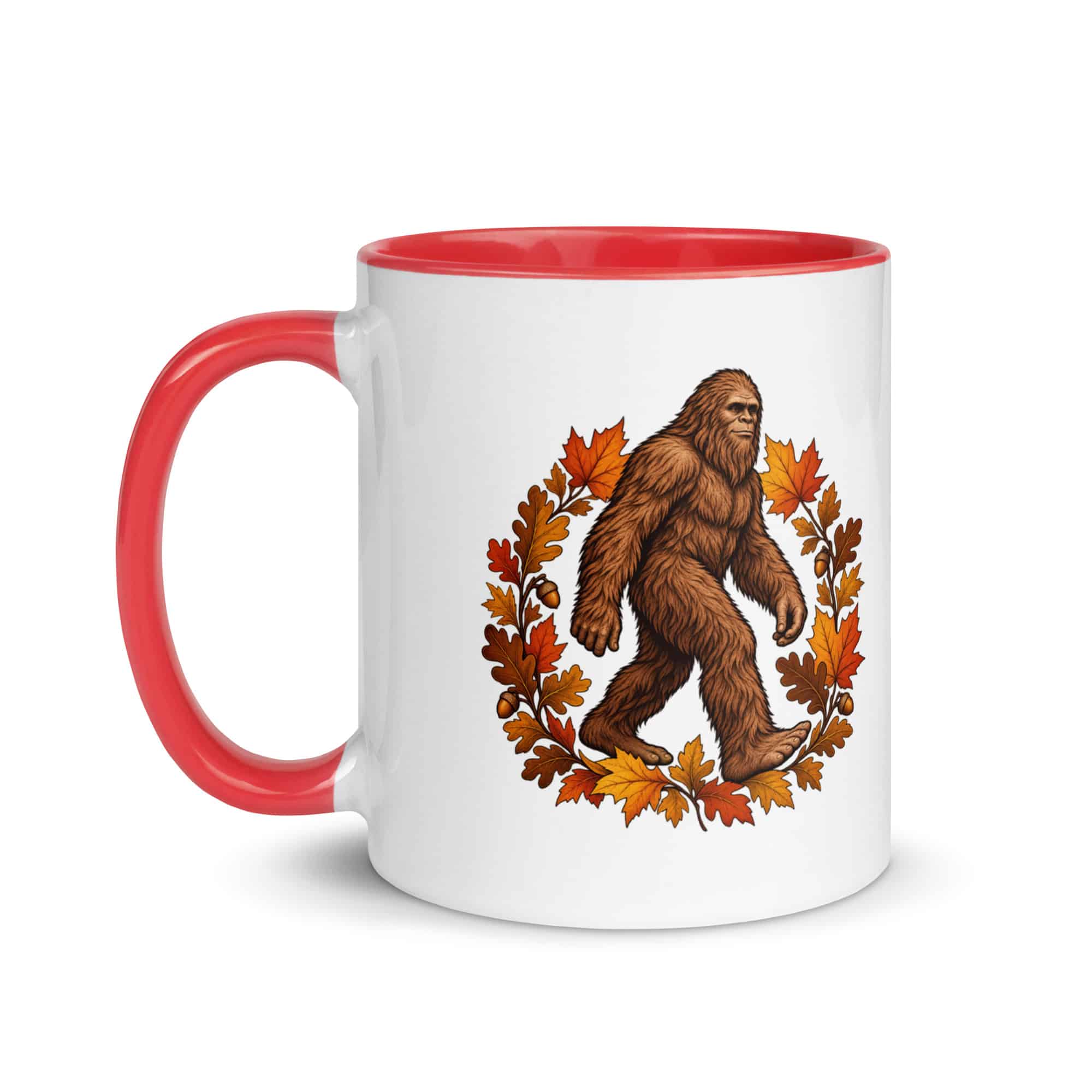 Autumn Leaves Bigfoot Color Inside Mug