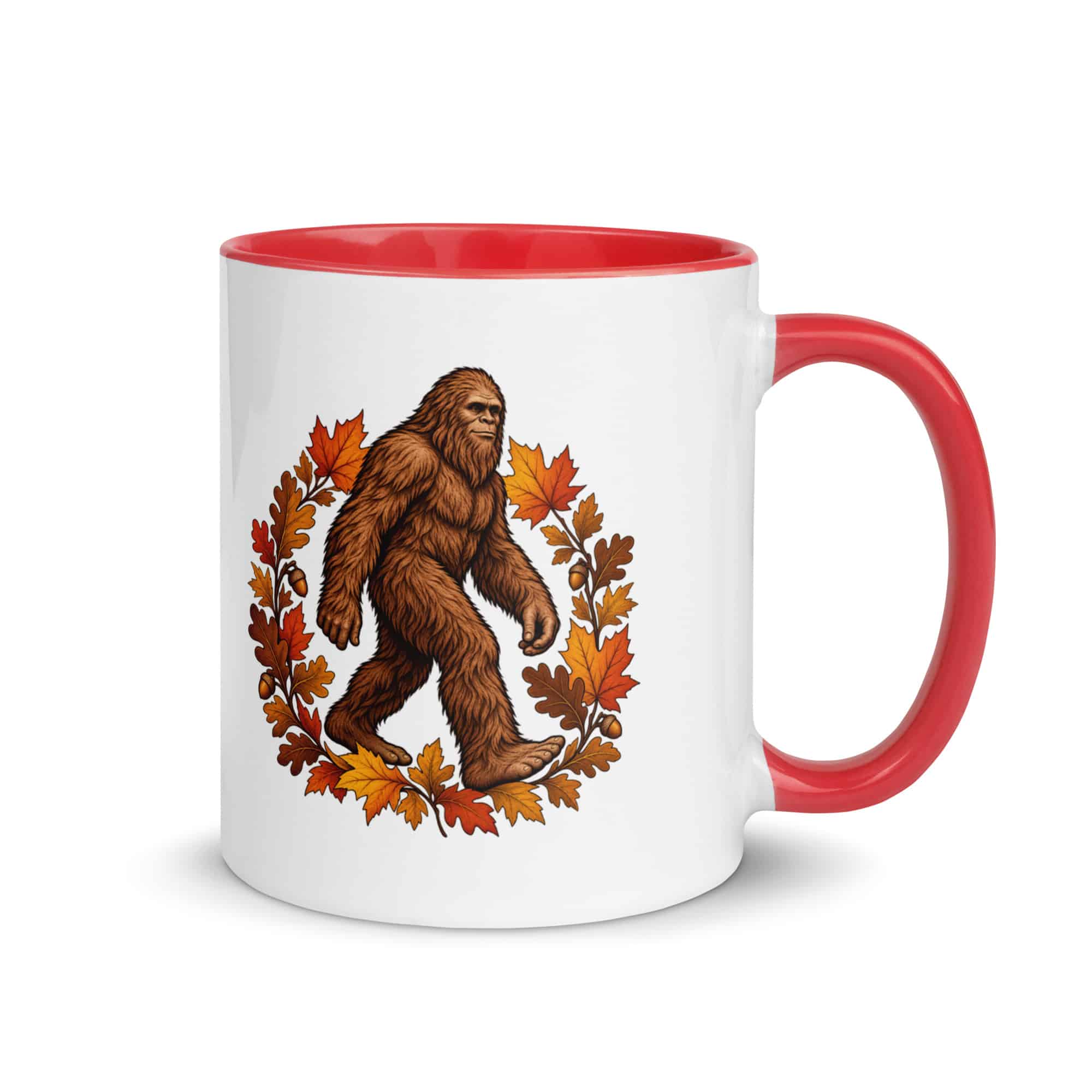 Autumn Leaves Bigfoot Color Inside Mug