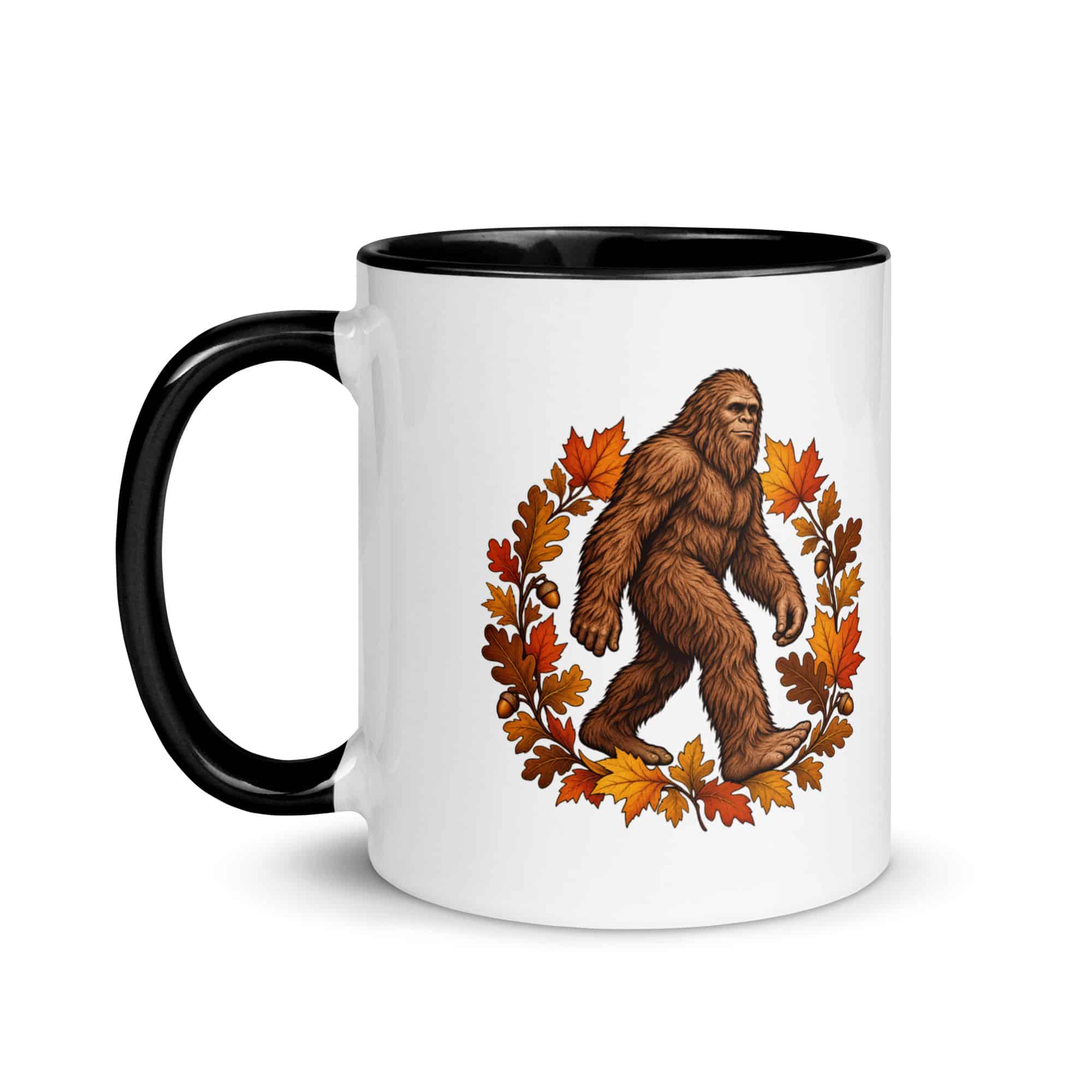 Autumn Leaves Bigfoot Color Inside Mug