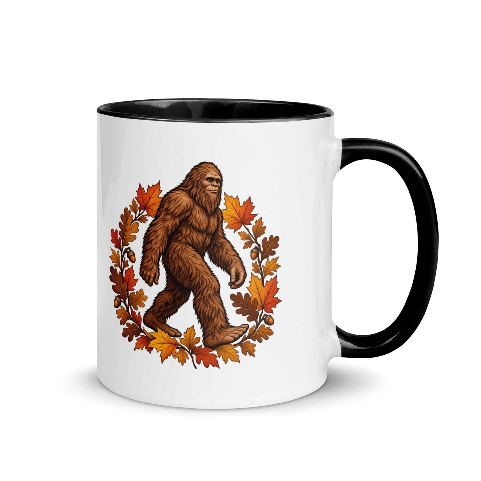 Autumn Leaves Bigfoot Color Inside Mug
