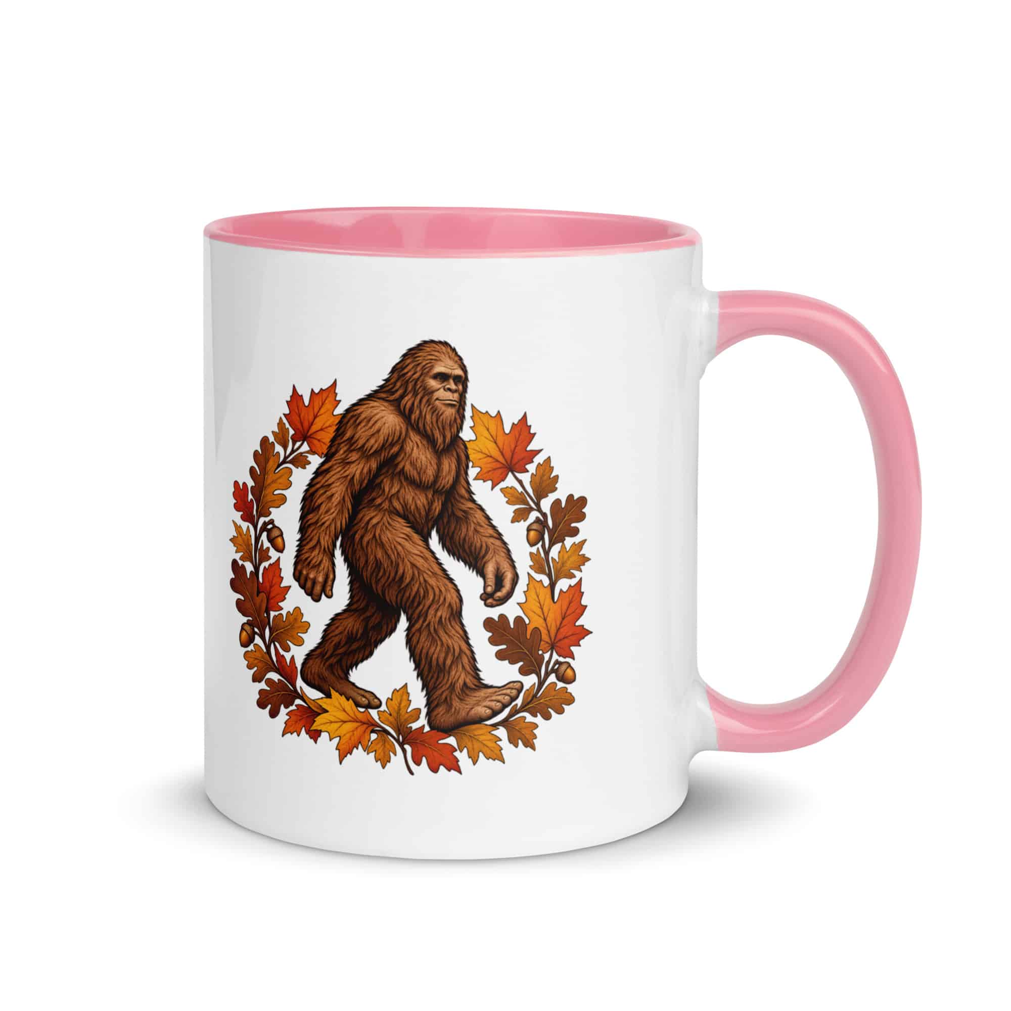 Autumn Leaves Bigfoot Color Inside Mug