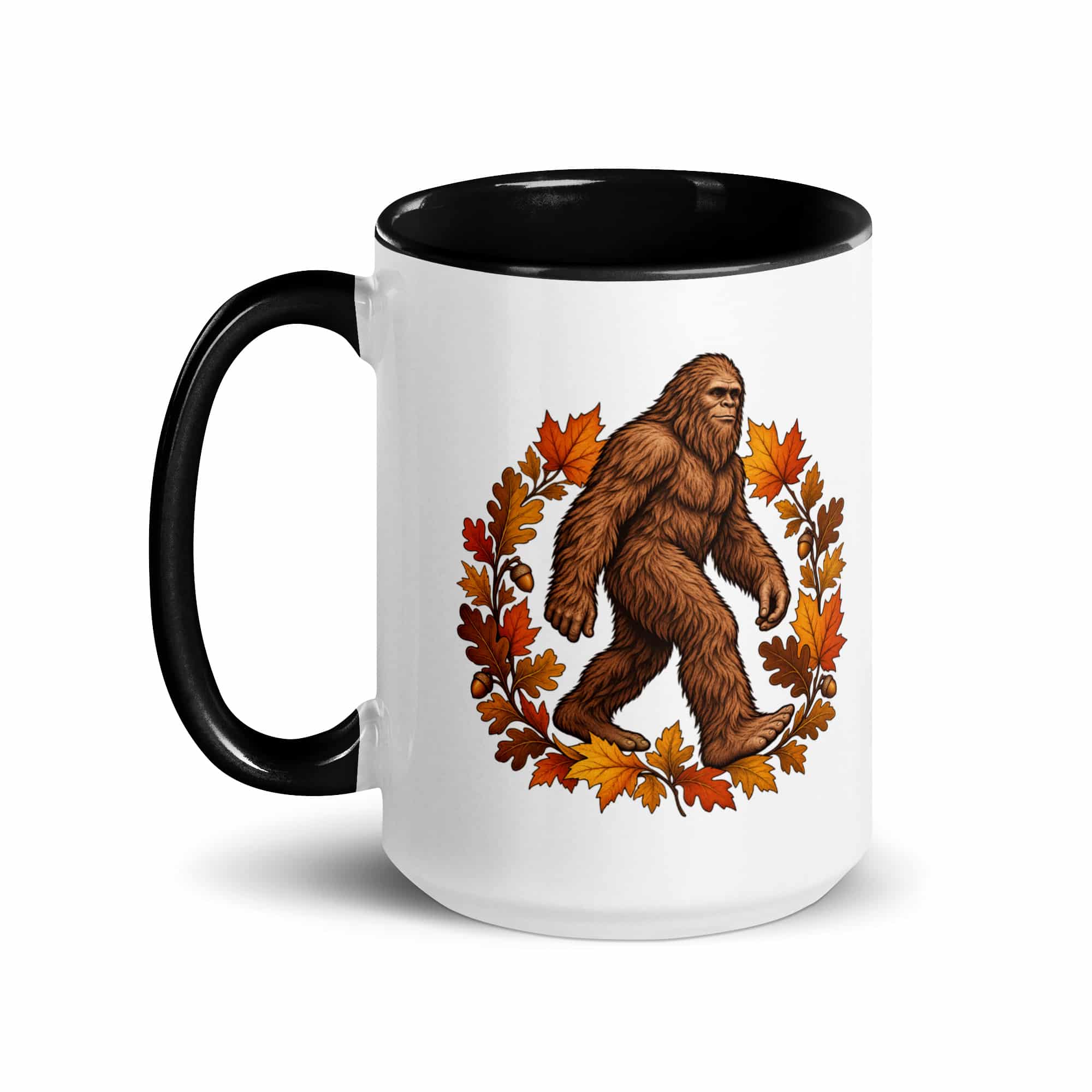Autumn Leaves Bigfoot Color Inside Mug