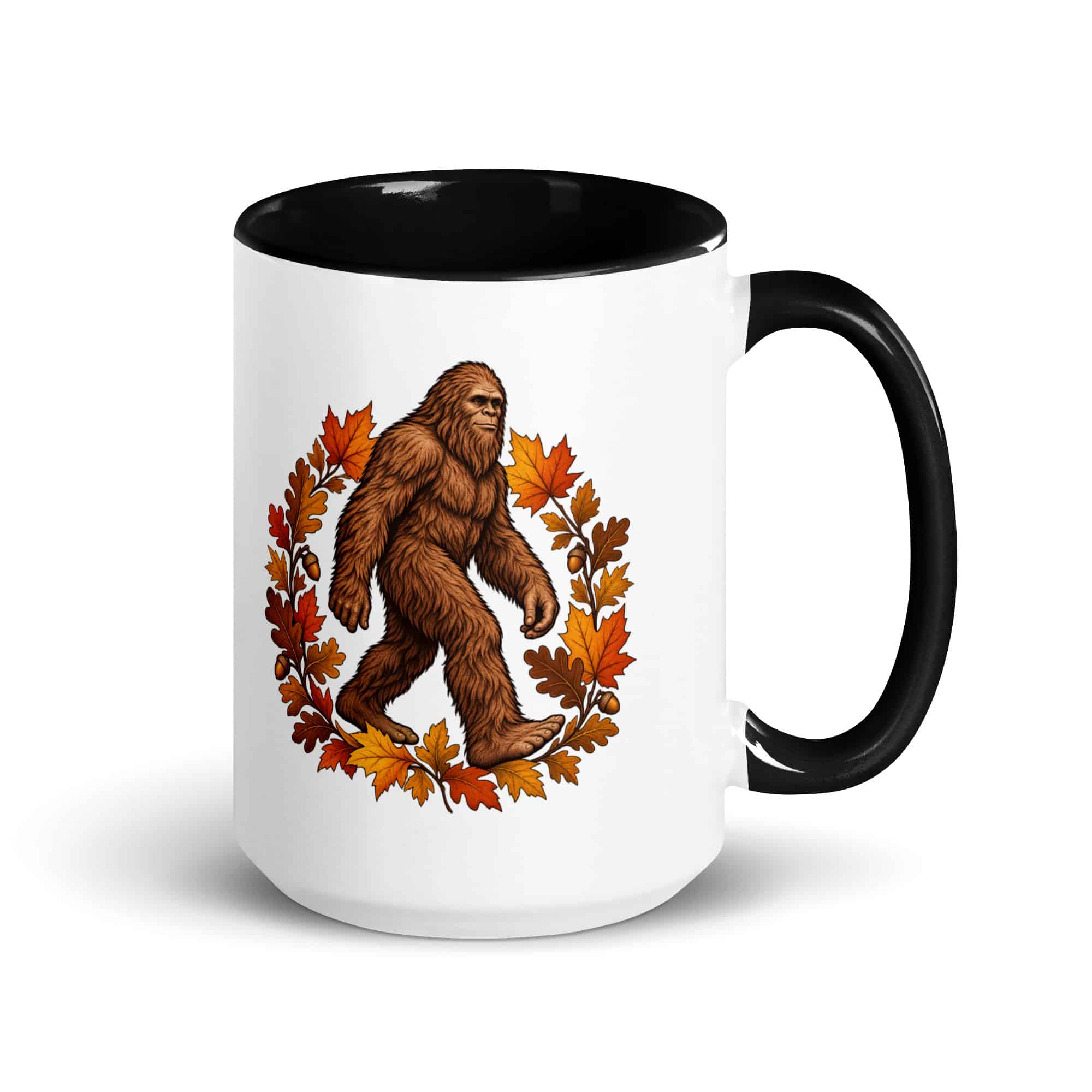Autumn Leaves Bigfoot Color Inside Mug