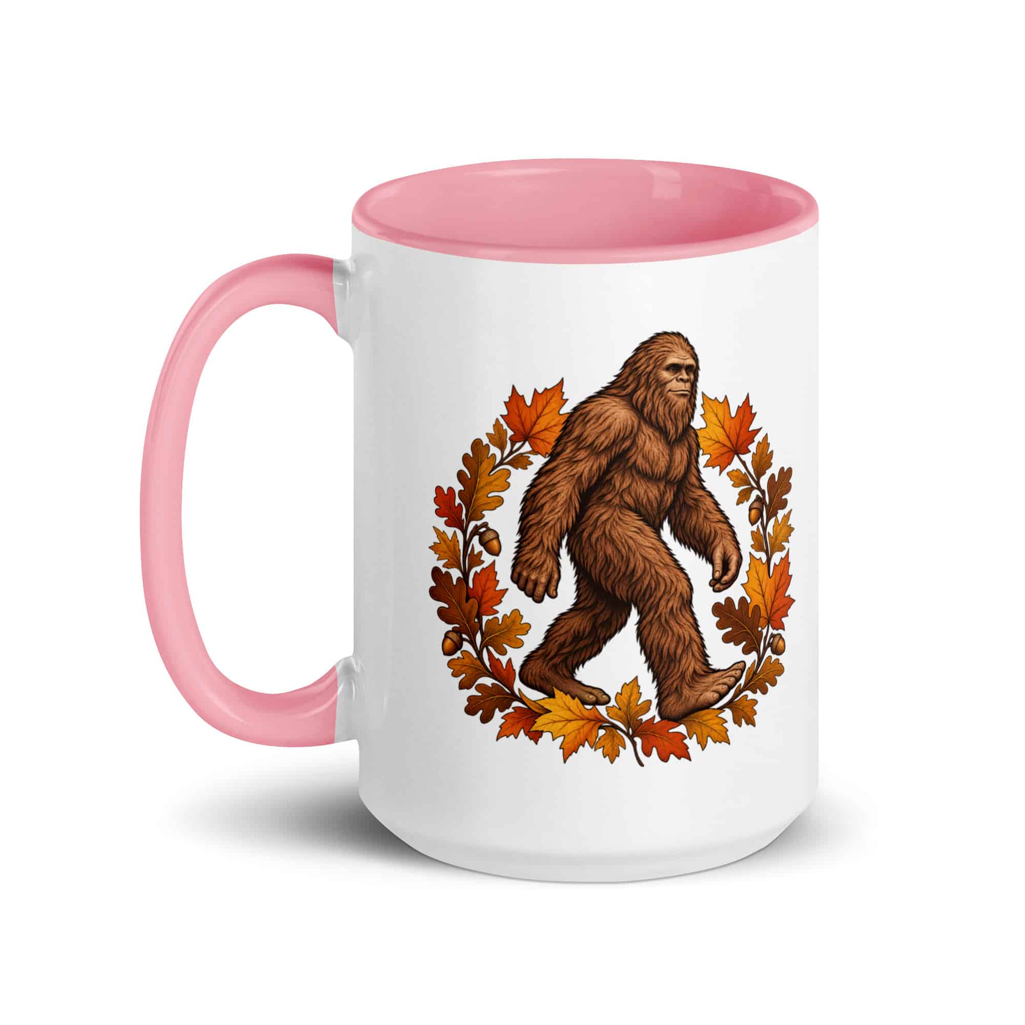 Autumn Leaves Bigfoot Color Inside Mug