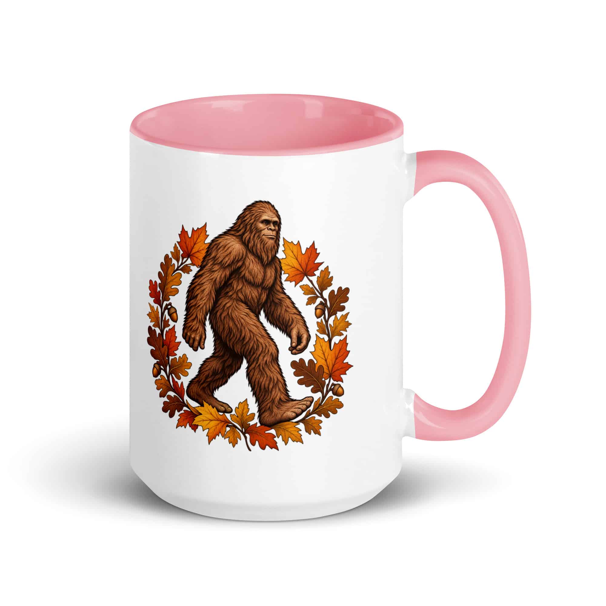 Autumn Leaves Bigfoot Color Inside Mug