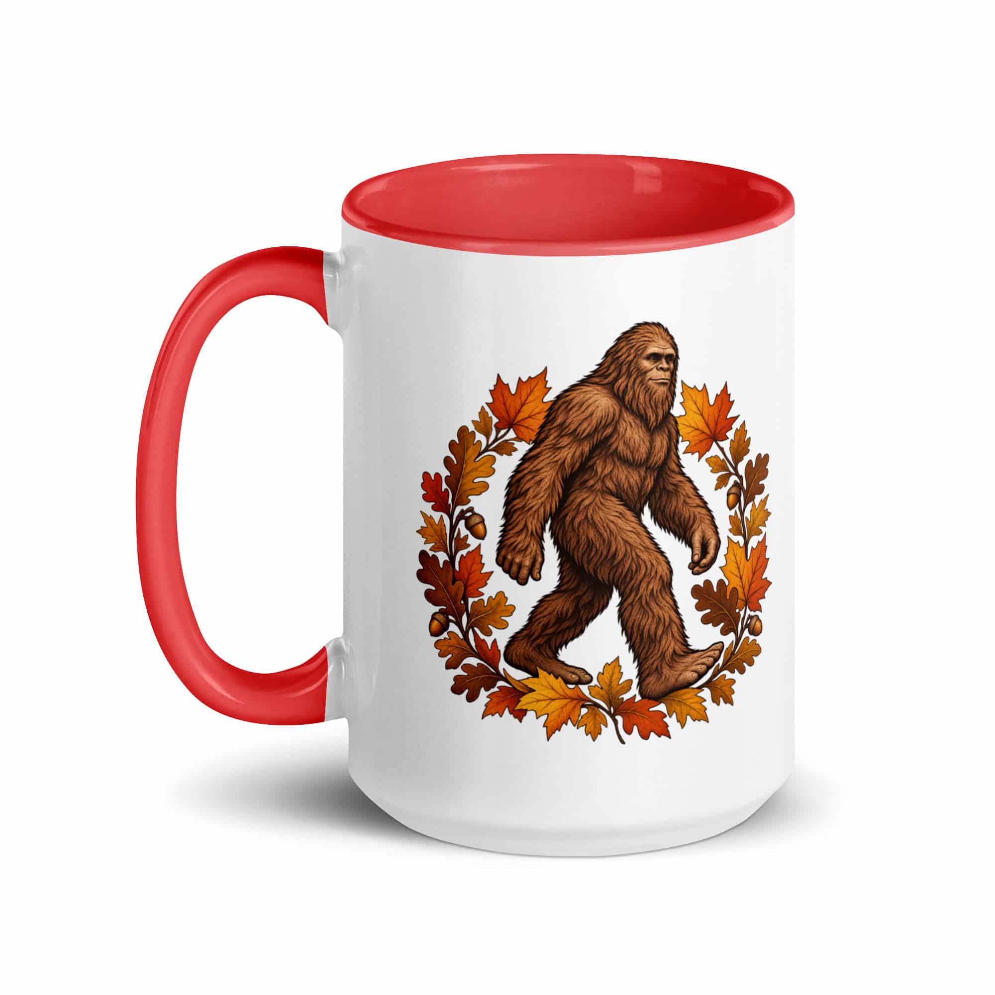 Autumn Leaves Bigfoot Color Inside Mug
