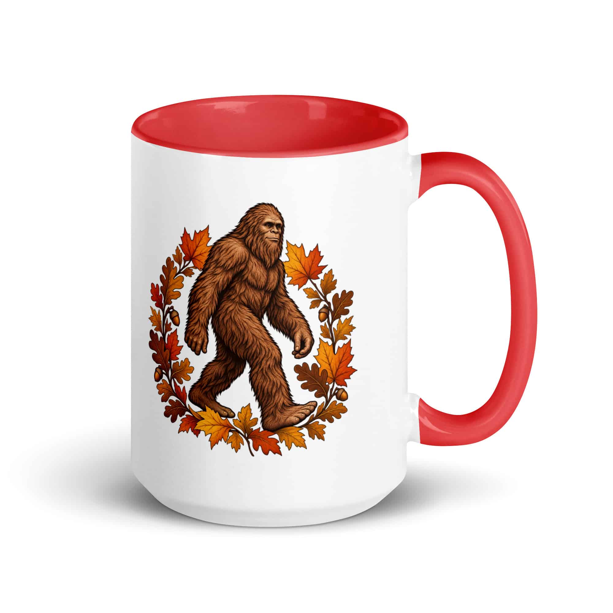 Autumn Leaves Bigfoot Color Inside Mug