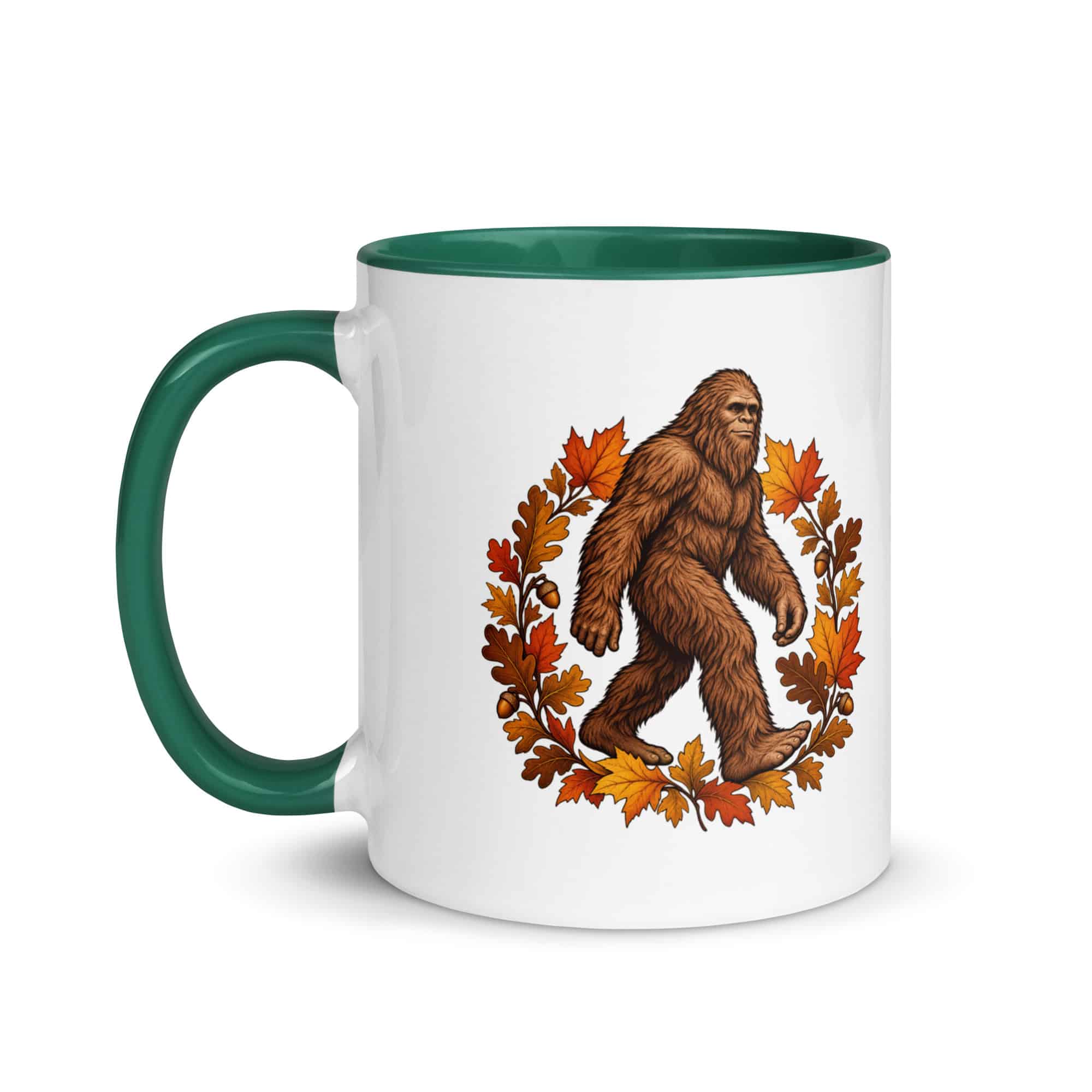 Autumn Leaves Bigfoot Color Inside Mug