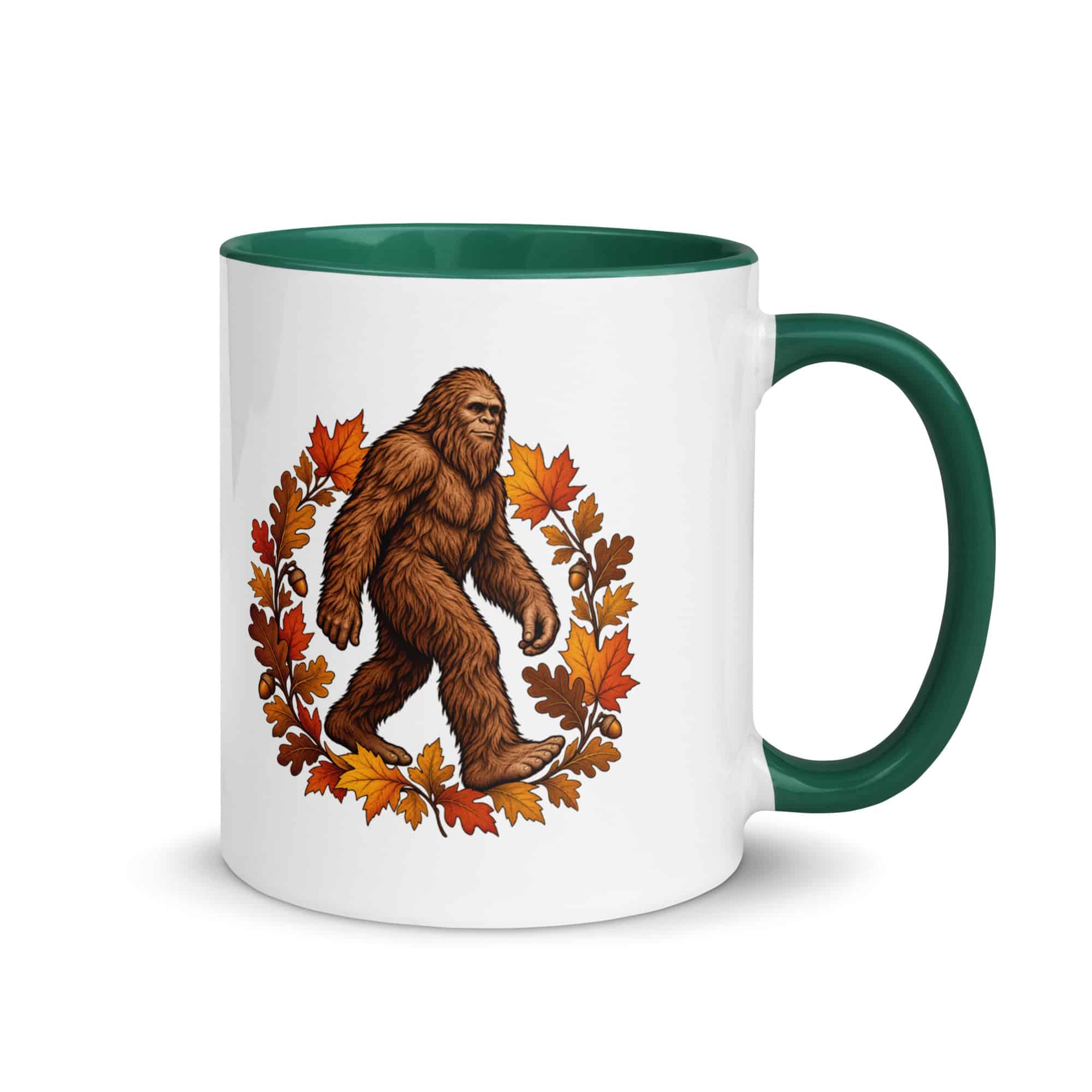 Autumn Leaves Bigfoot Color Inside Mug