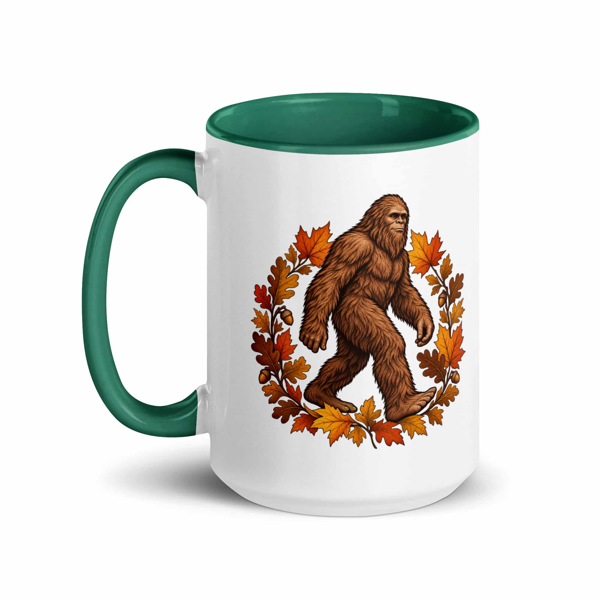 Autumn Leaves Bigfoot Color Inside Mug