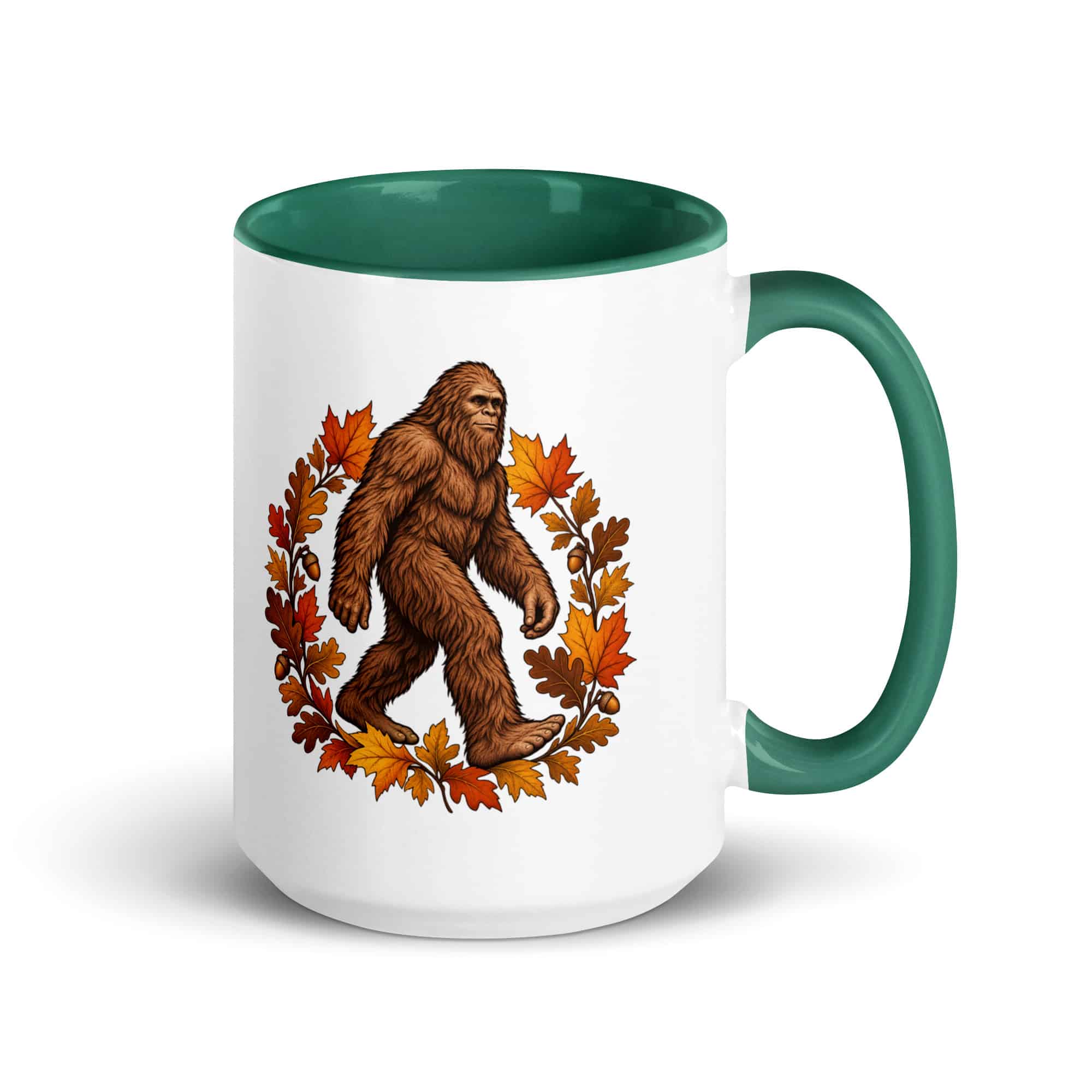 Autumn Leaves Bigfoot Color Inside Mug