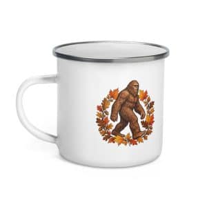 15 Bigfoot Autumn Leaves Enamel Camp Mug - 12 oz - Left