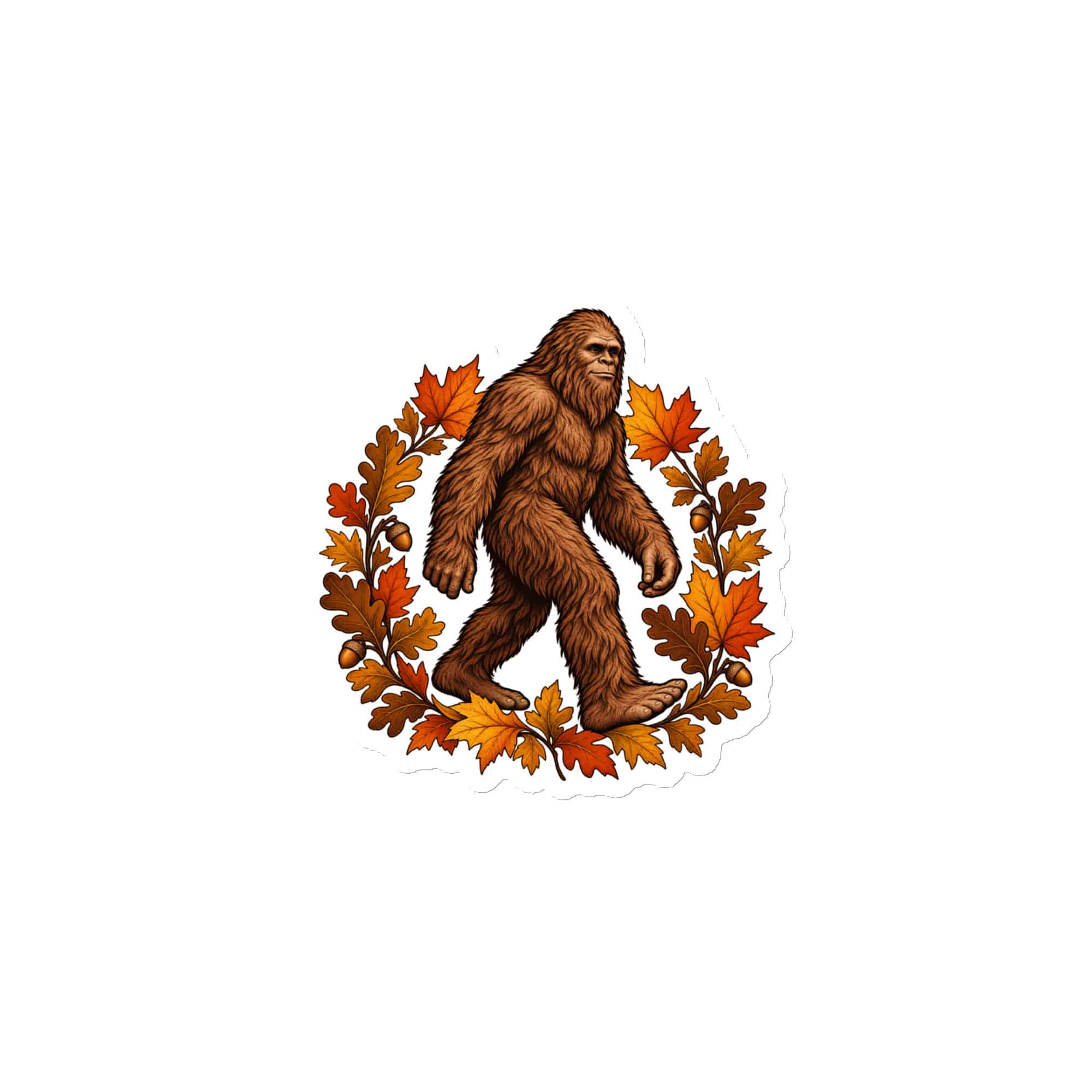 Bigfoot Autumn Leaves Die-Cut Magnet