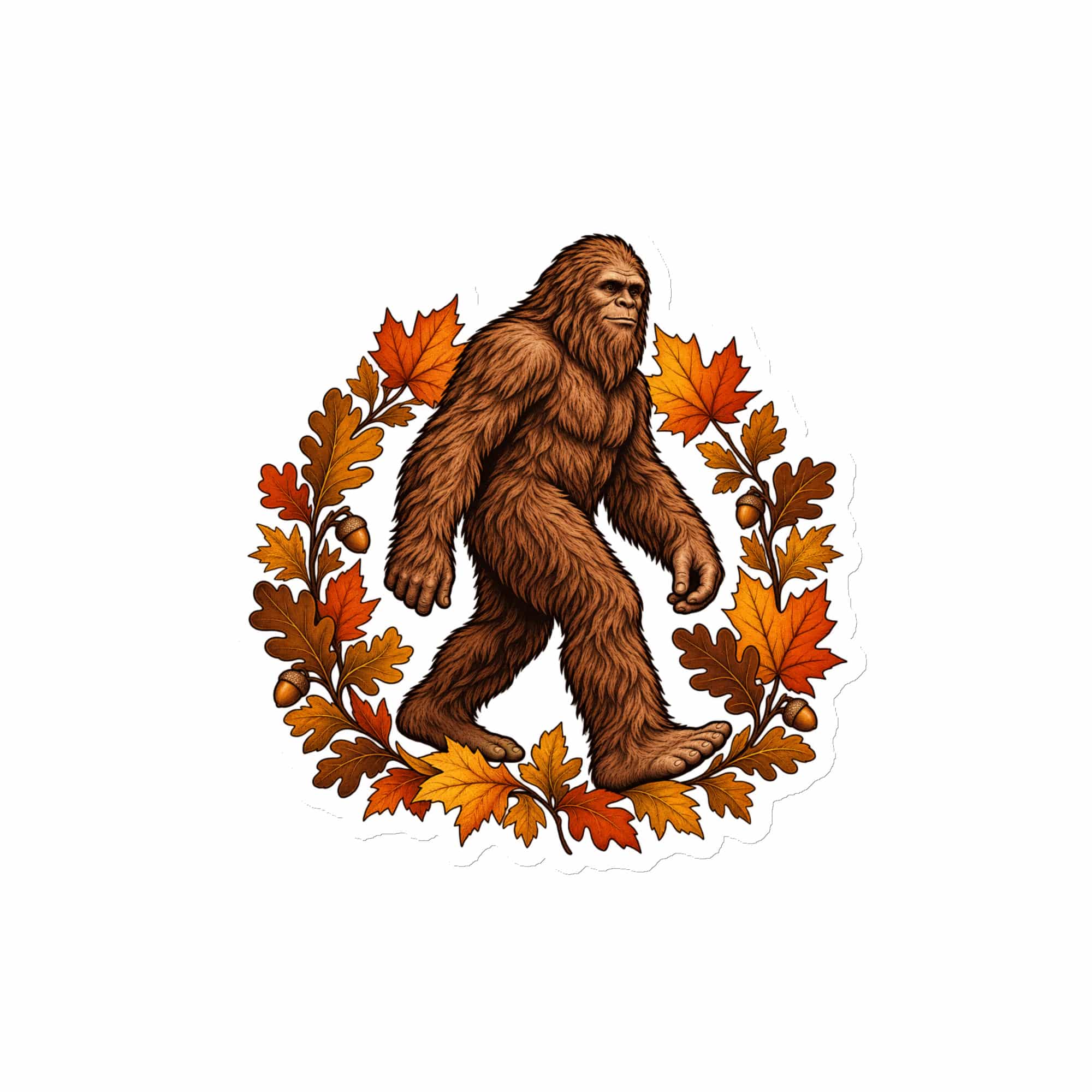 Bigfoot Autumn Leaves Die-Cut Magnet
