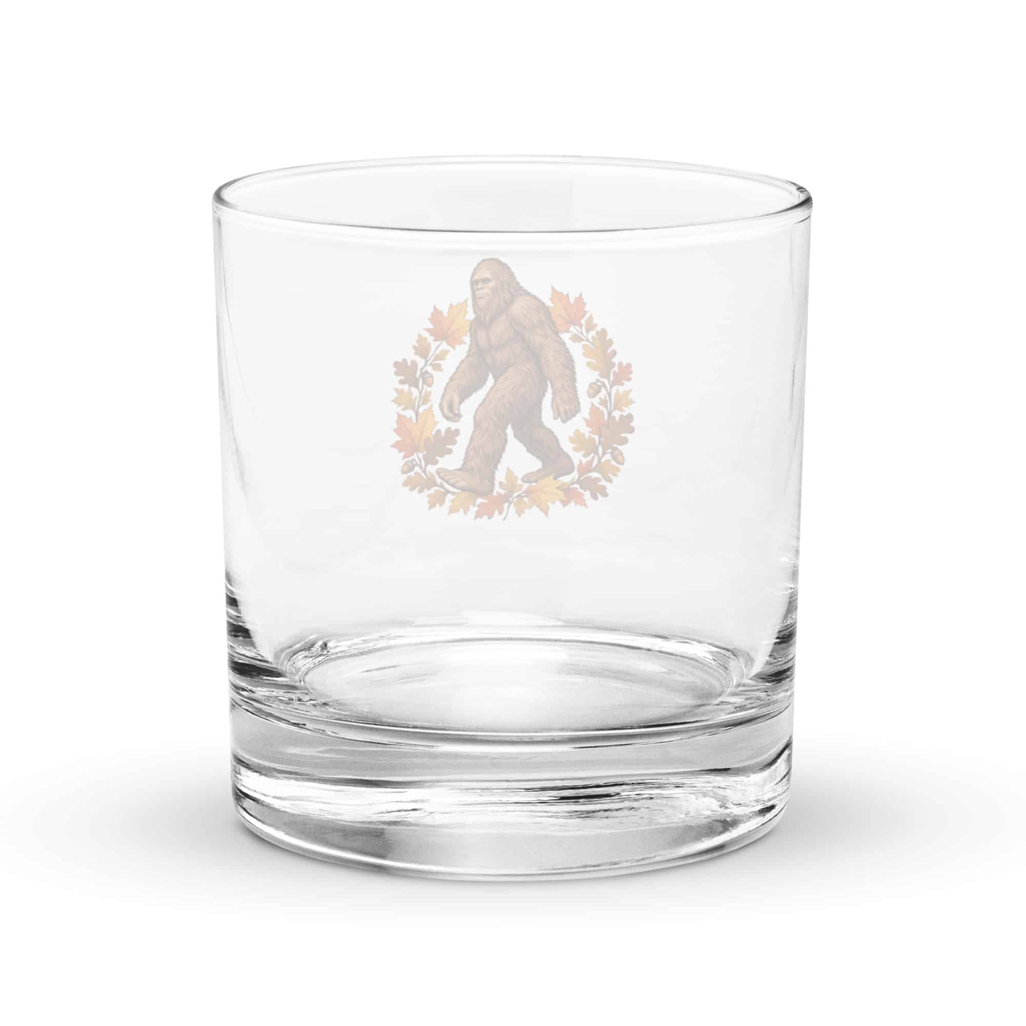 Autumn Leaves Bigfoot Rocks Glass