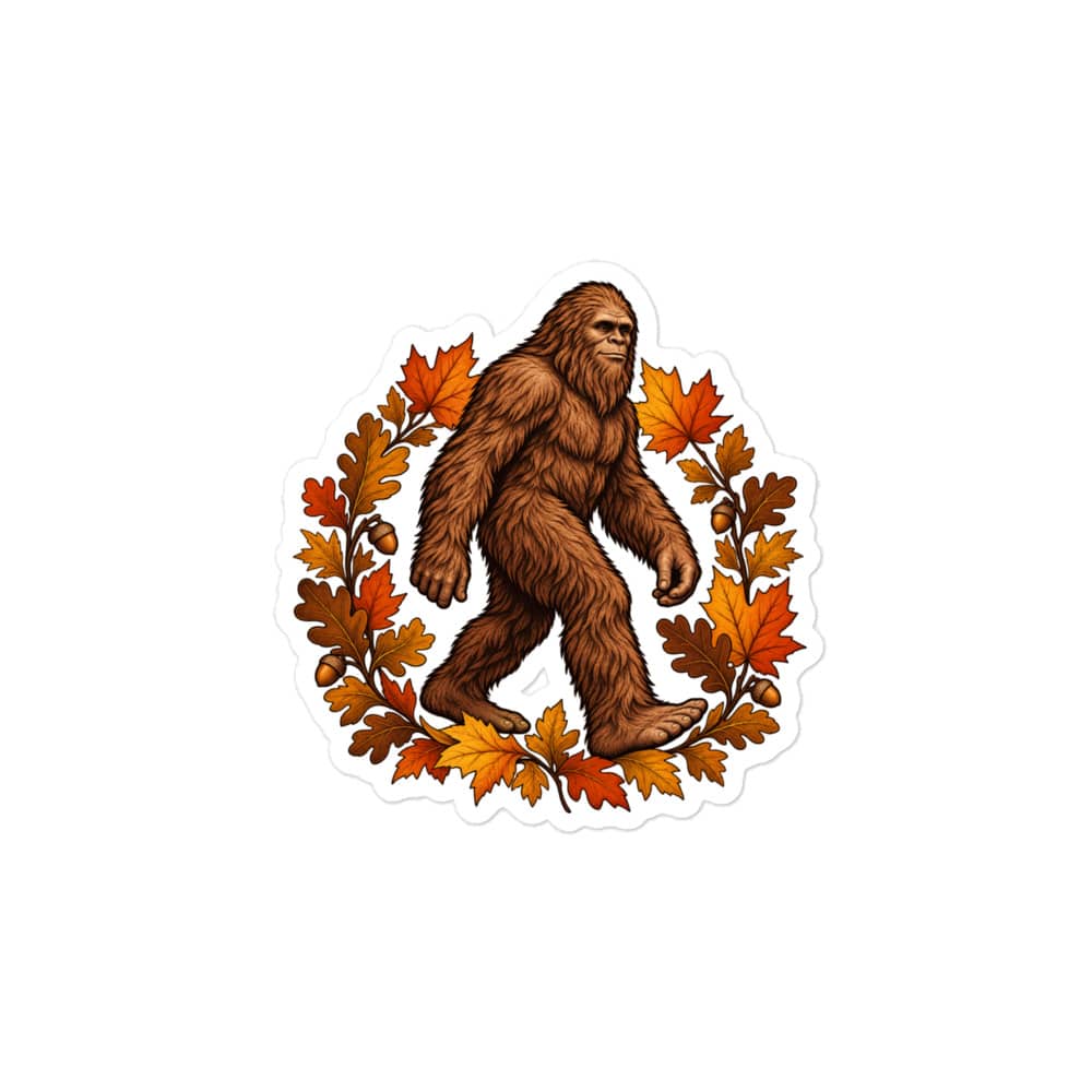 Bigfoot Autumn Leaves Vinyl Sticker