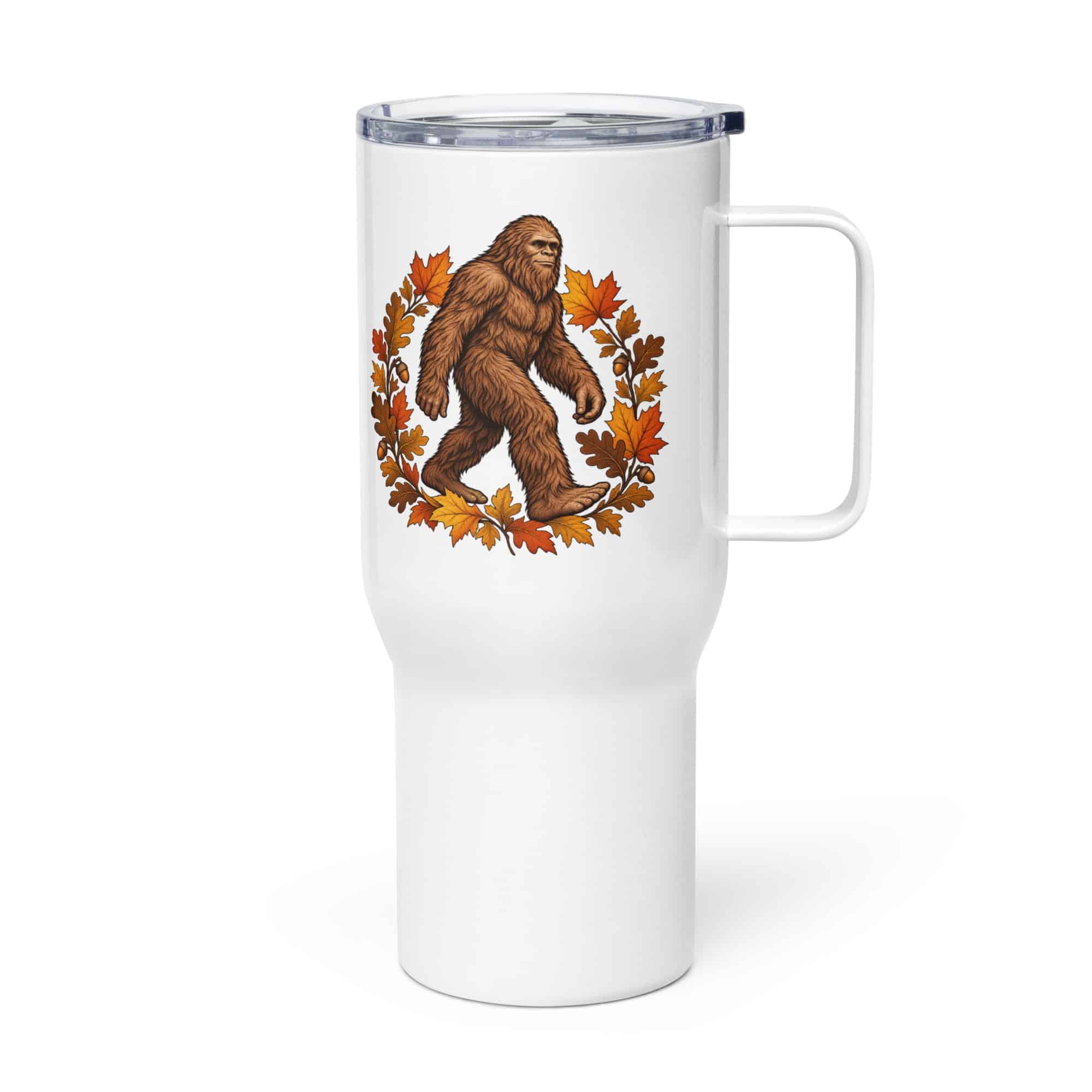 Bigfoot Autumn Leaves Travel Mug