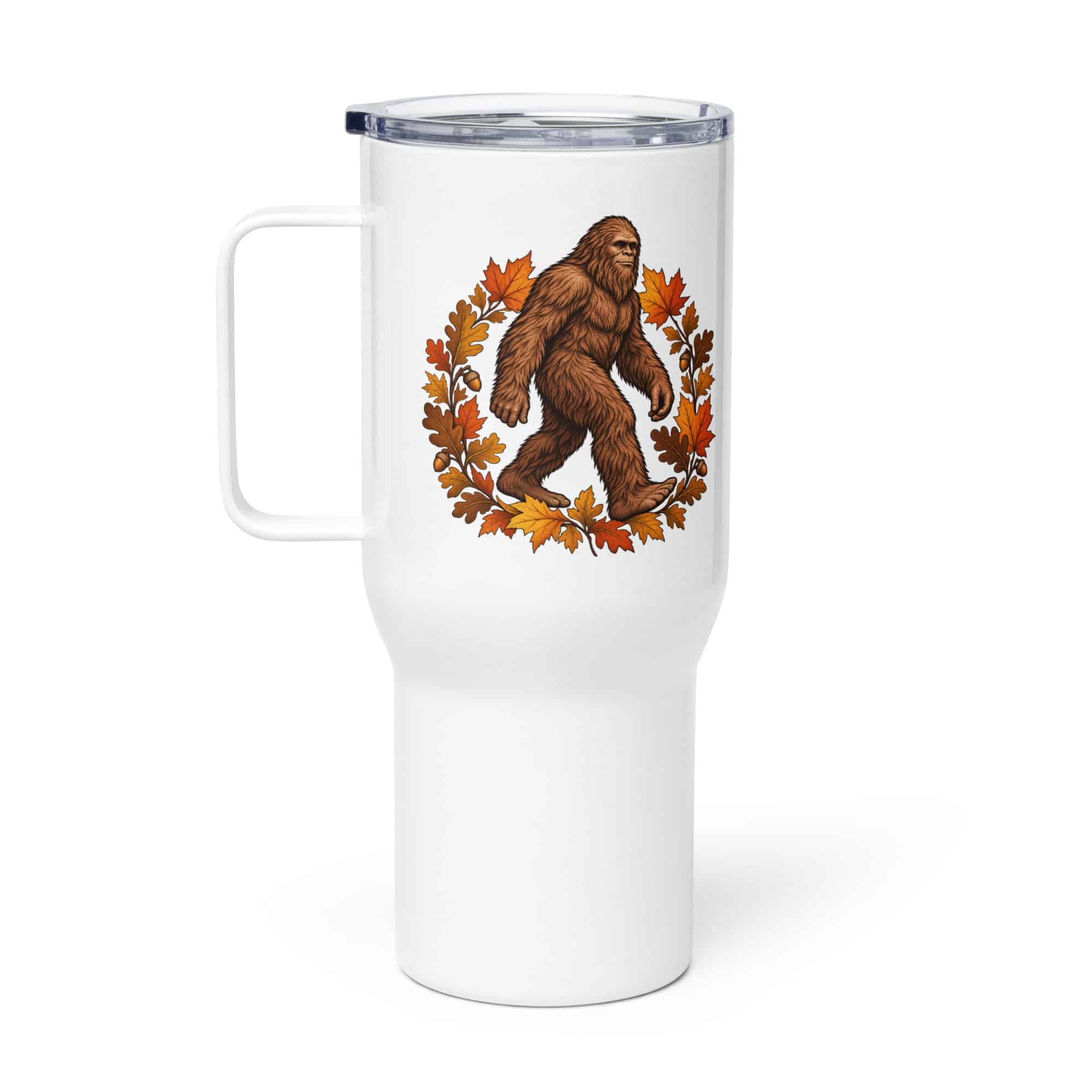 Bigfoot Autumn Leaves Travel Mug
