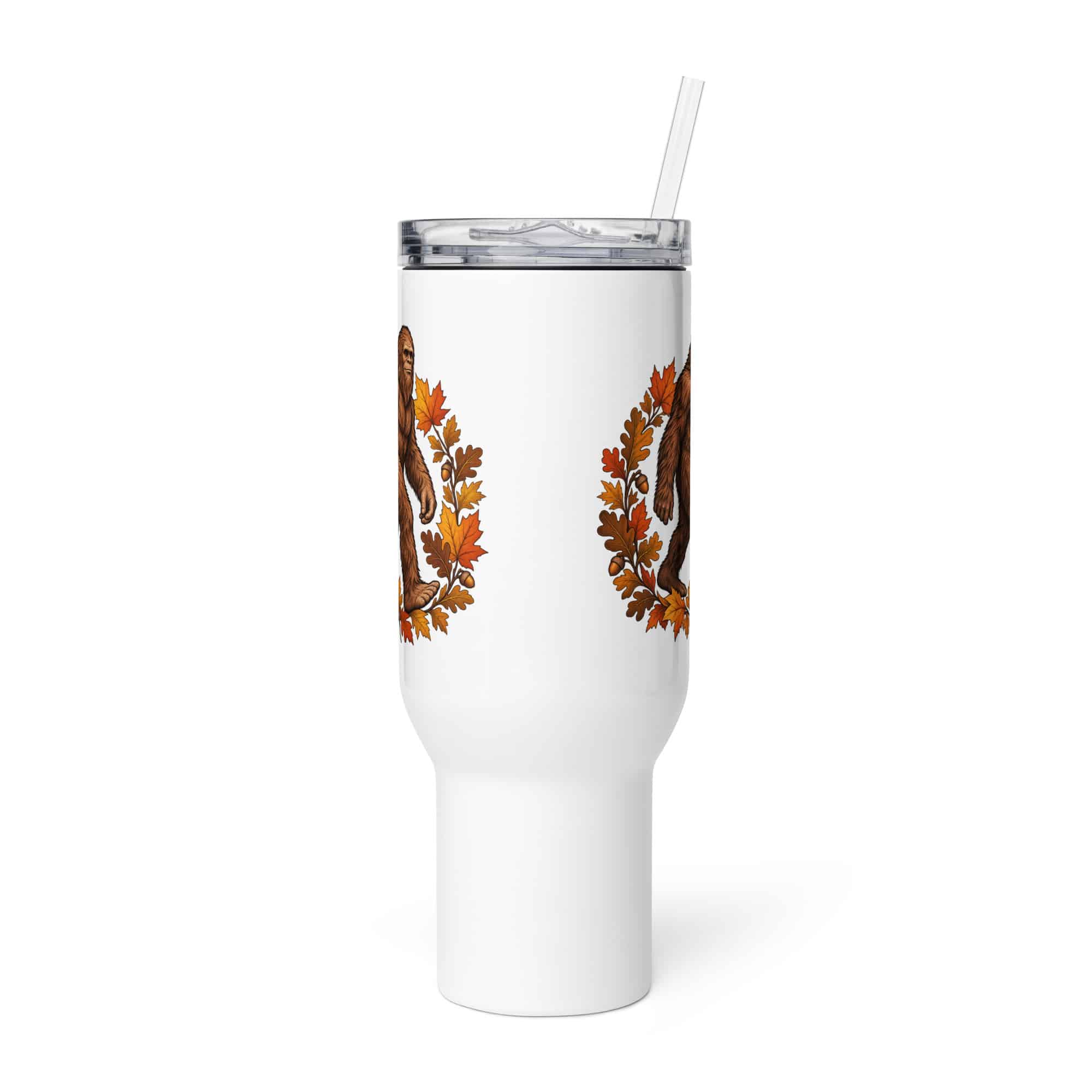 Bigfoot Autumn Leaves Travel Mug