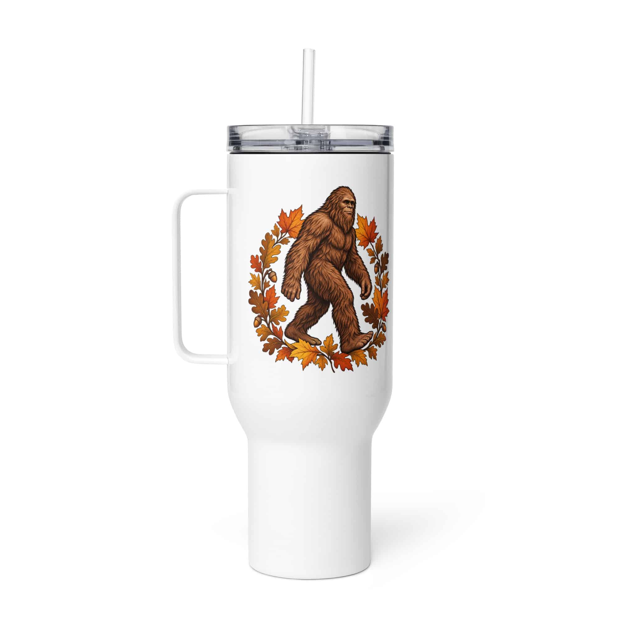 Bigfoot Autumn Leaves Travel Mug