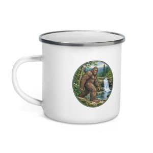16 Bigfoot Waterfall Enamel Camp Mug - 12 oz - Left