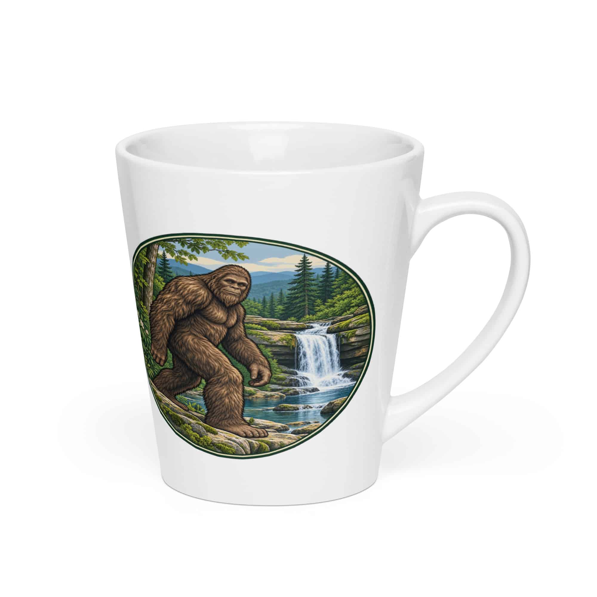 Bigfoot Forest Waterfall Latte Mug