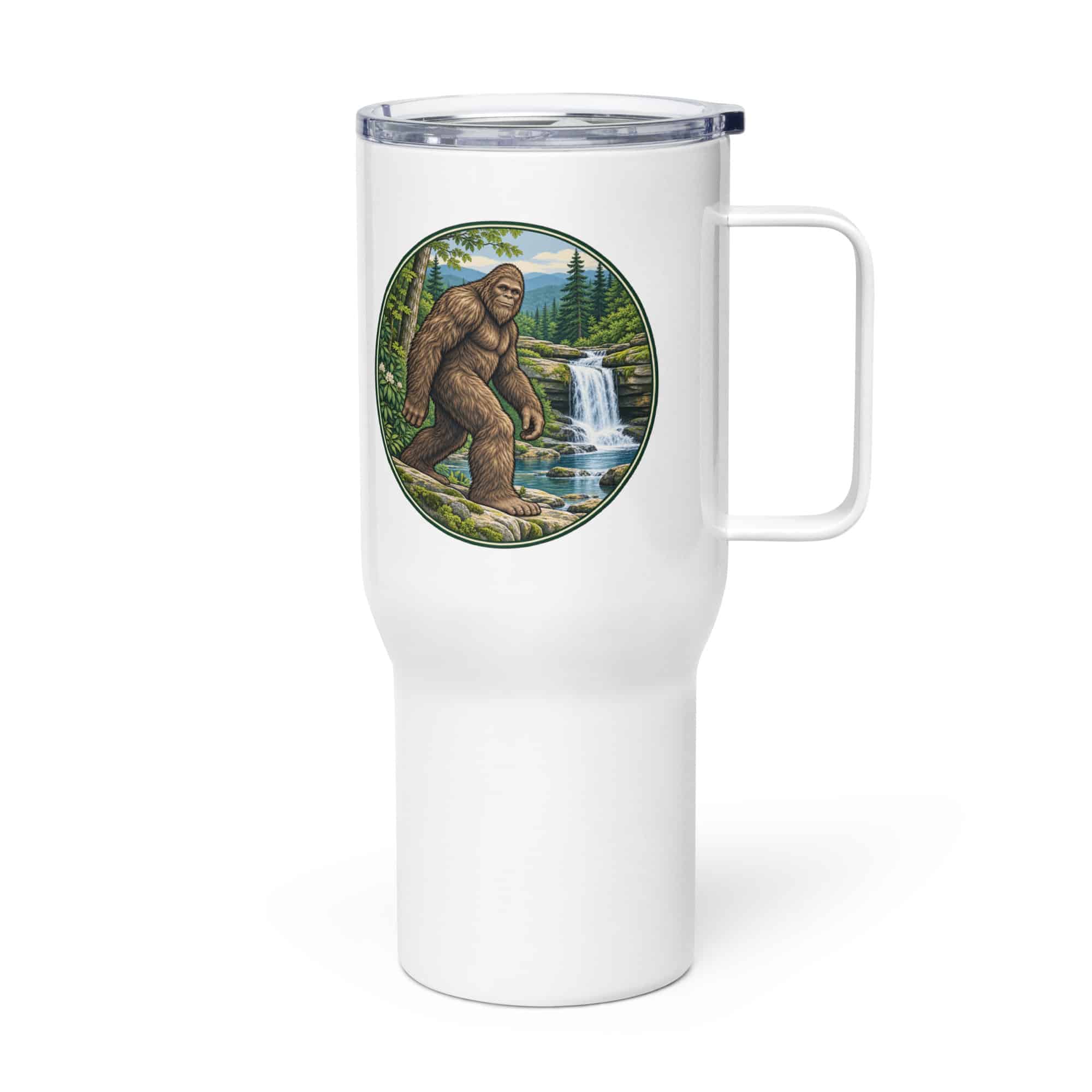 Bigfoot Forest Waterfall Travel Mug