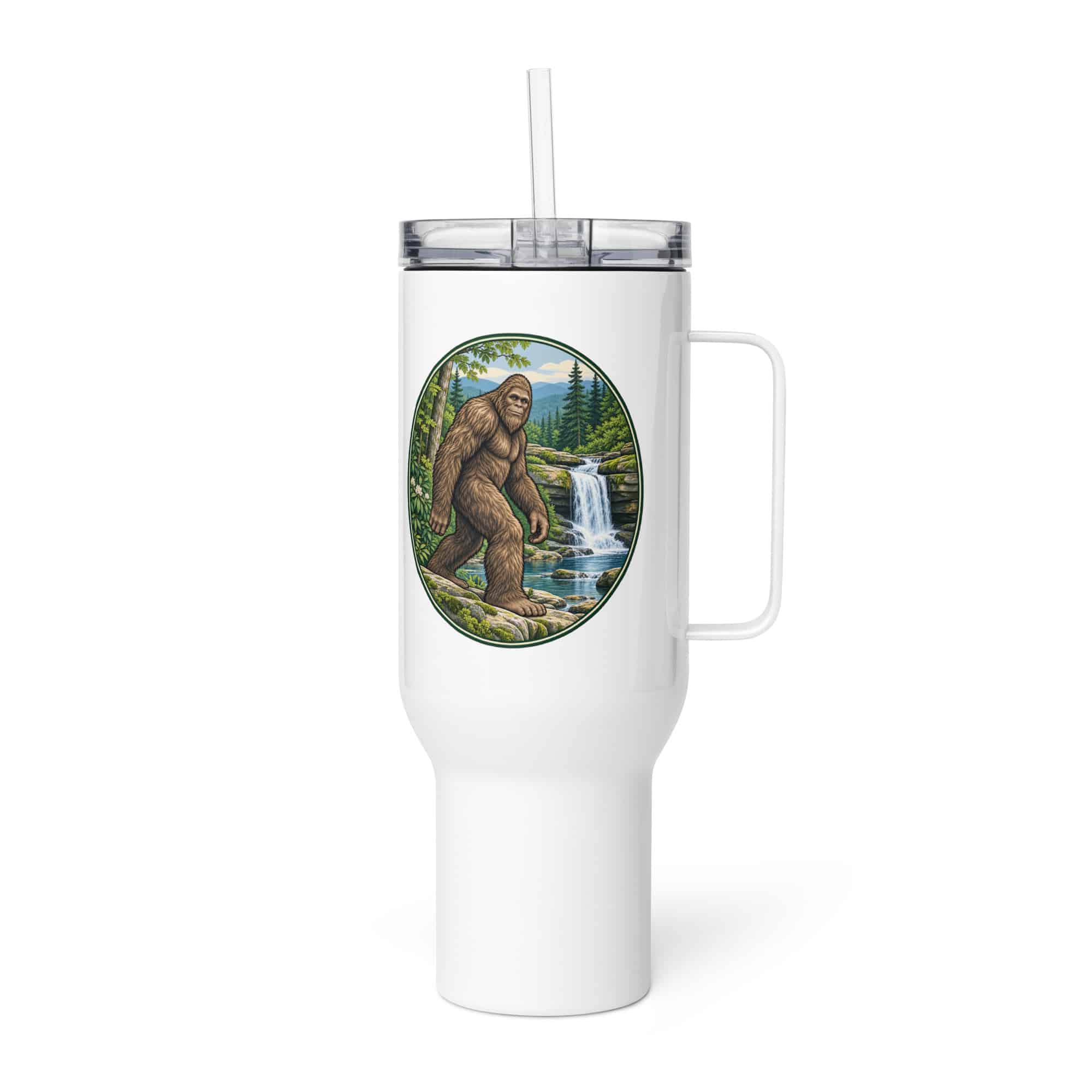 Bigfoot Forest Waterfall Travel Mug