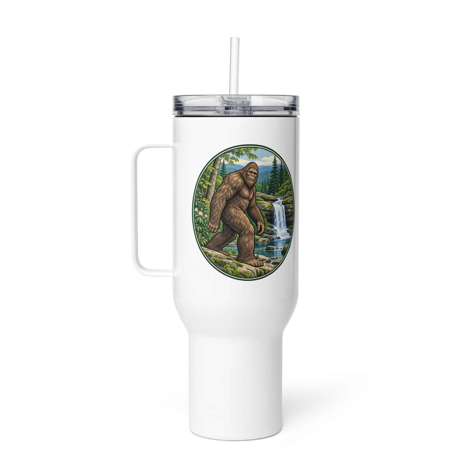 Bigfoot Forest Waterfall Travel Mug