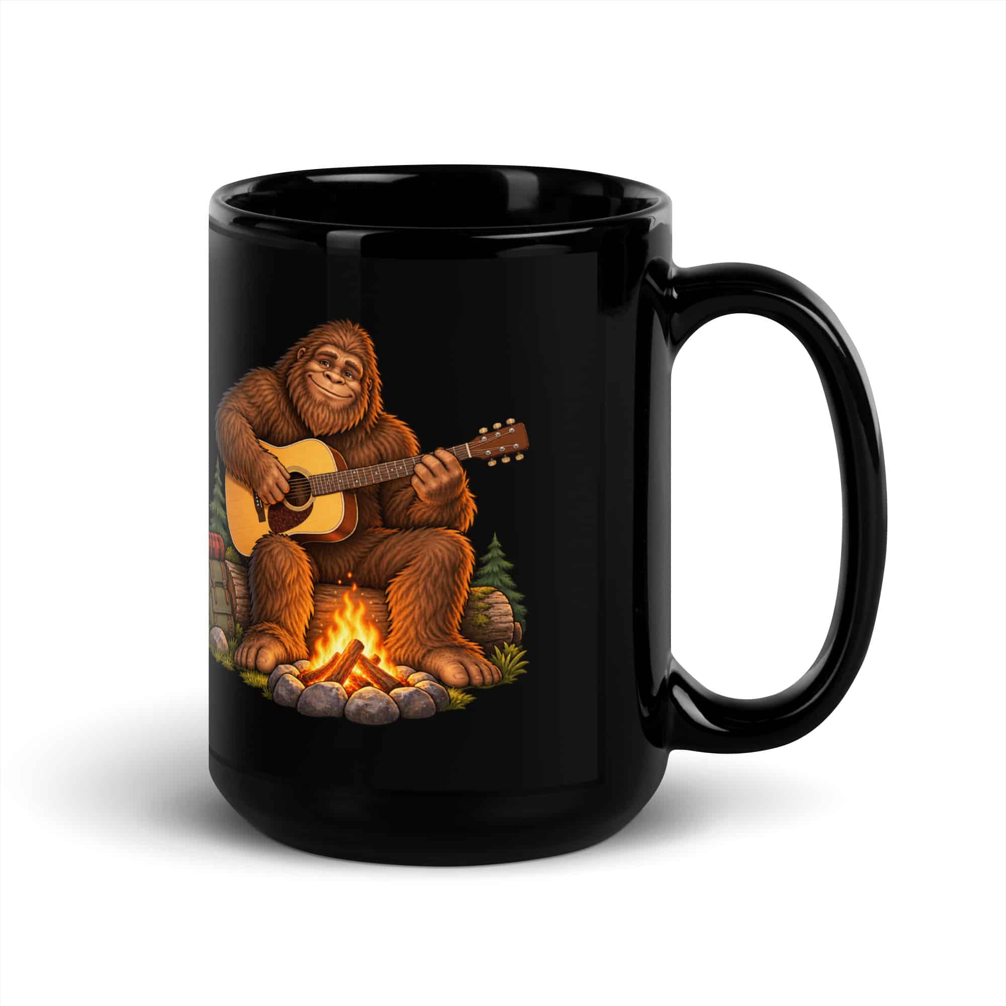 Guitar Bigfoot Black Mug