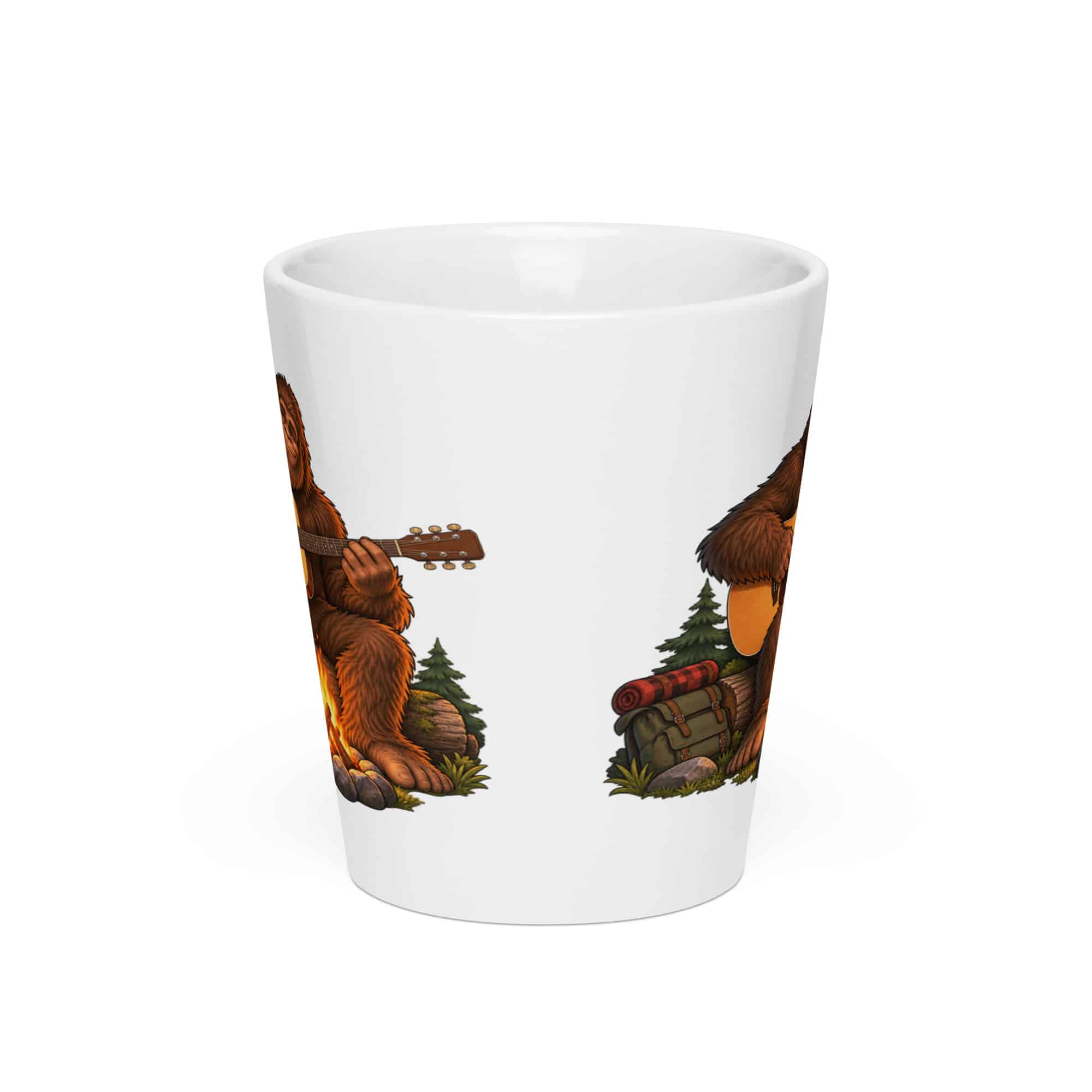 Bigfoot Campfire Guitar Latte Mug