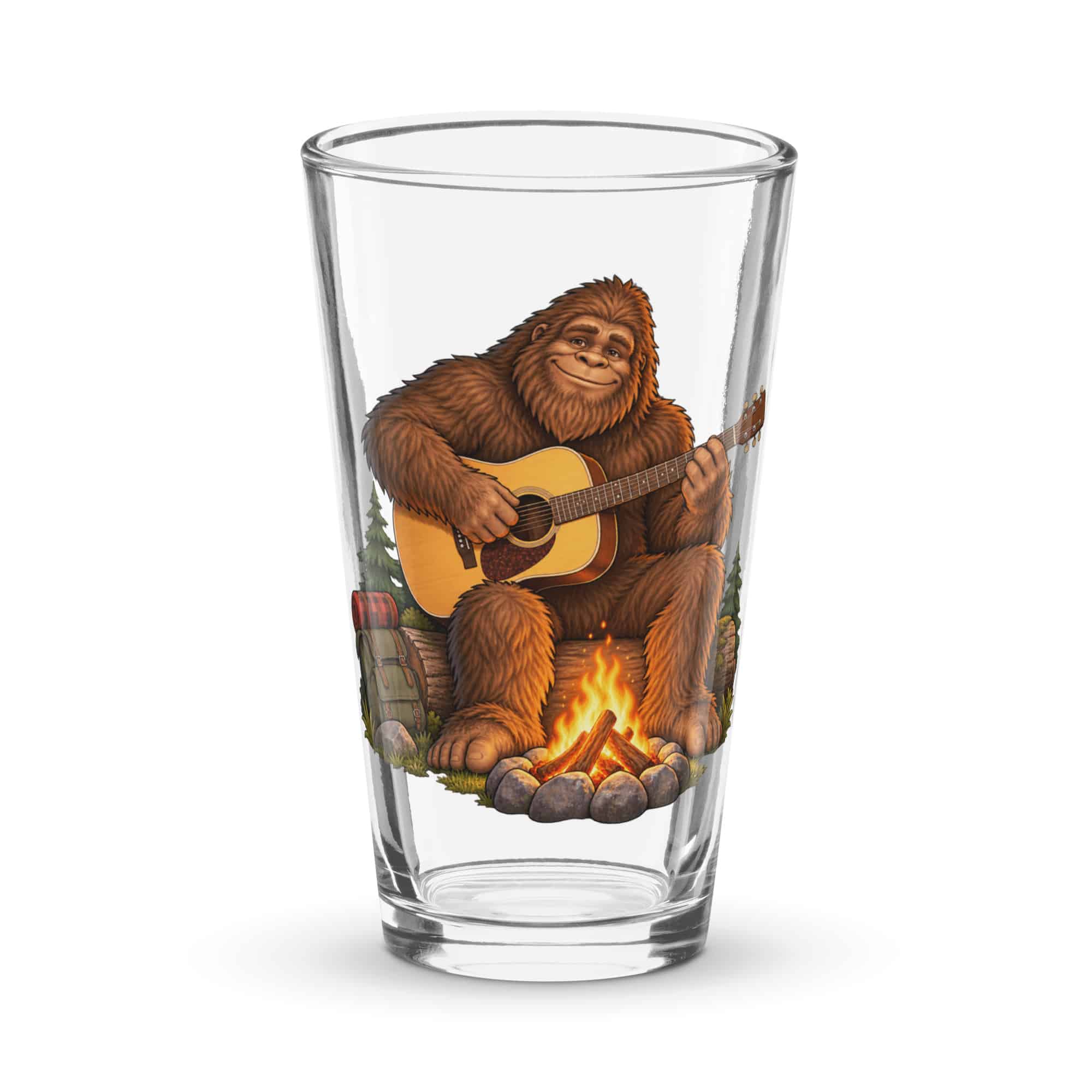 Campfire Guitar Bigfoot Pint Glass