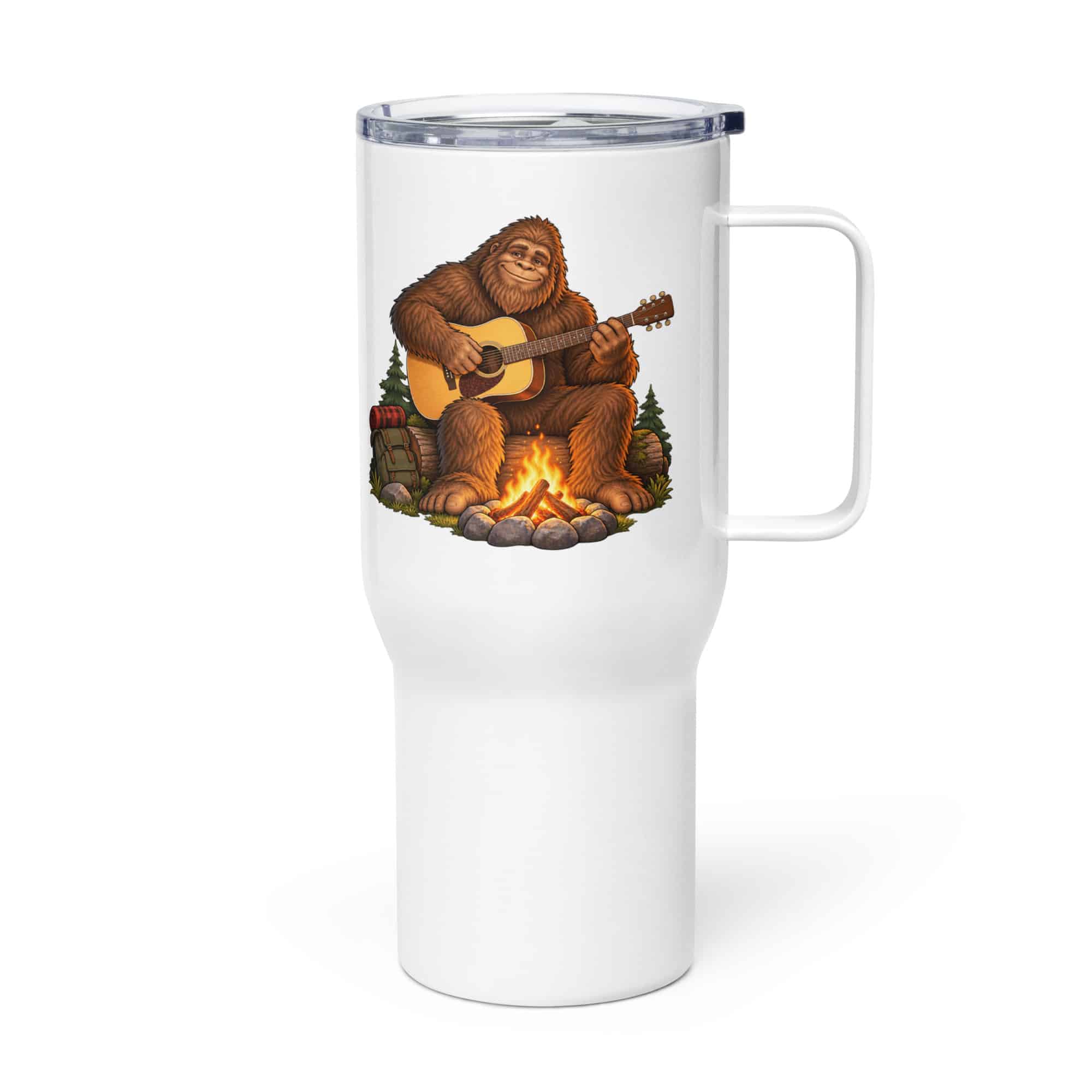 Bigfoot Campfire Guitar Travel Mug