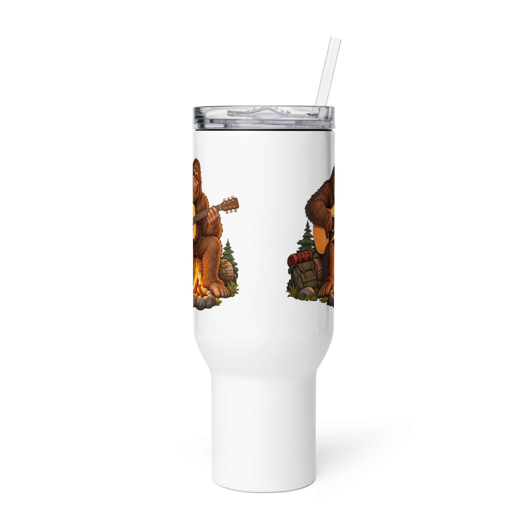 Bigfoot Campfire Guitar Travel Mug