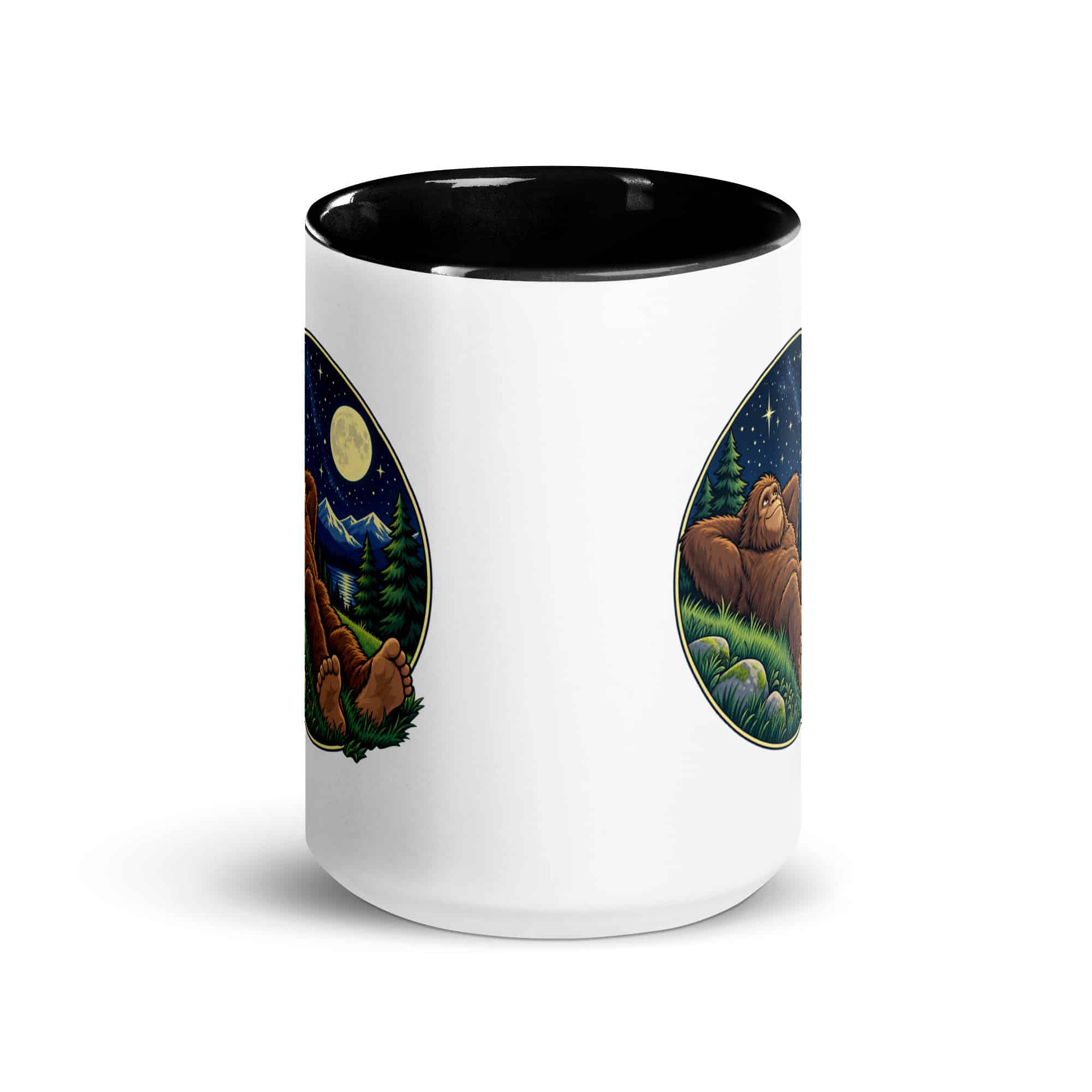 Stargazing Bigfoot Color Inside Mug