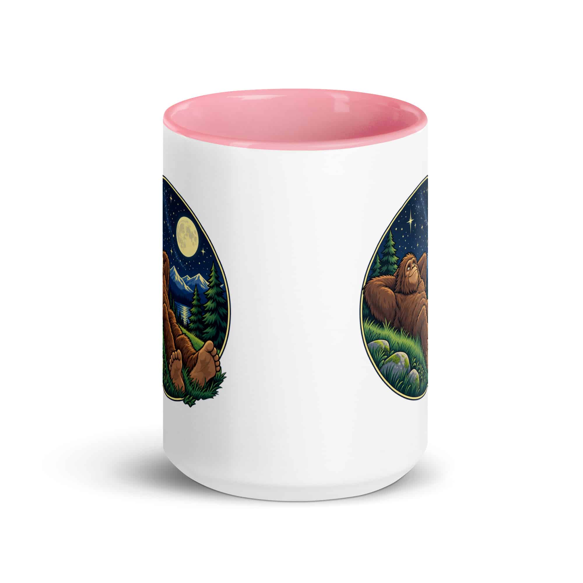 Stargazing Bigfoot Color Inside Mug