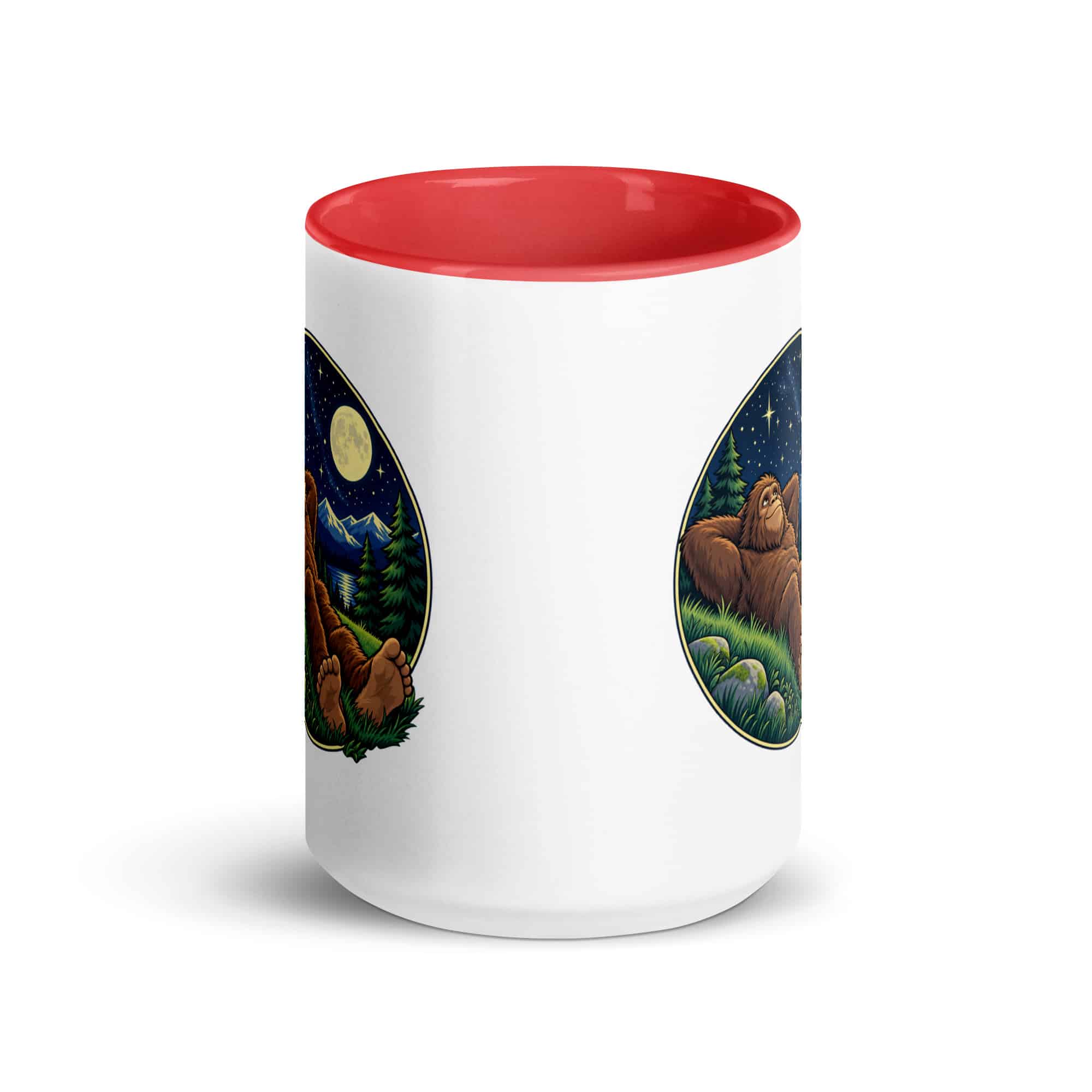 Stargazing Bigfoot Color Inside Mug