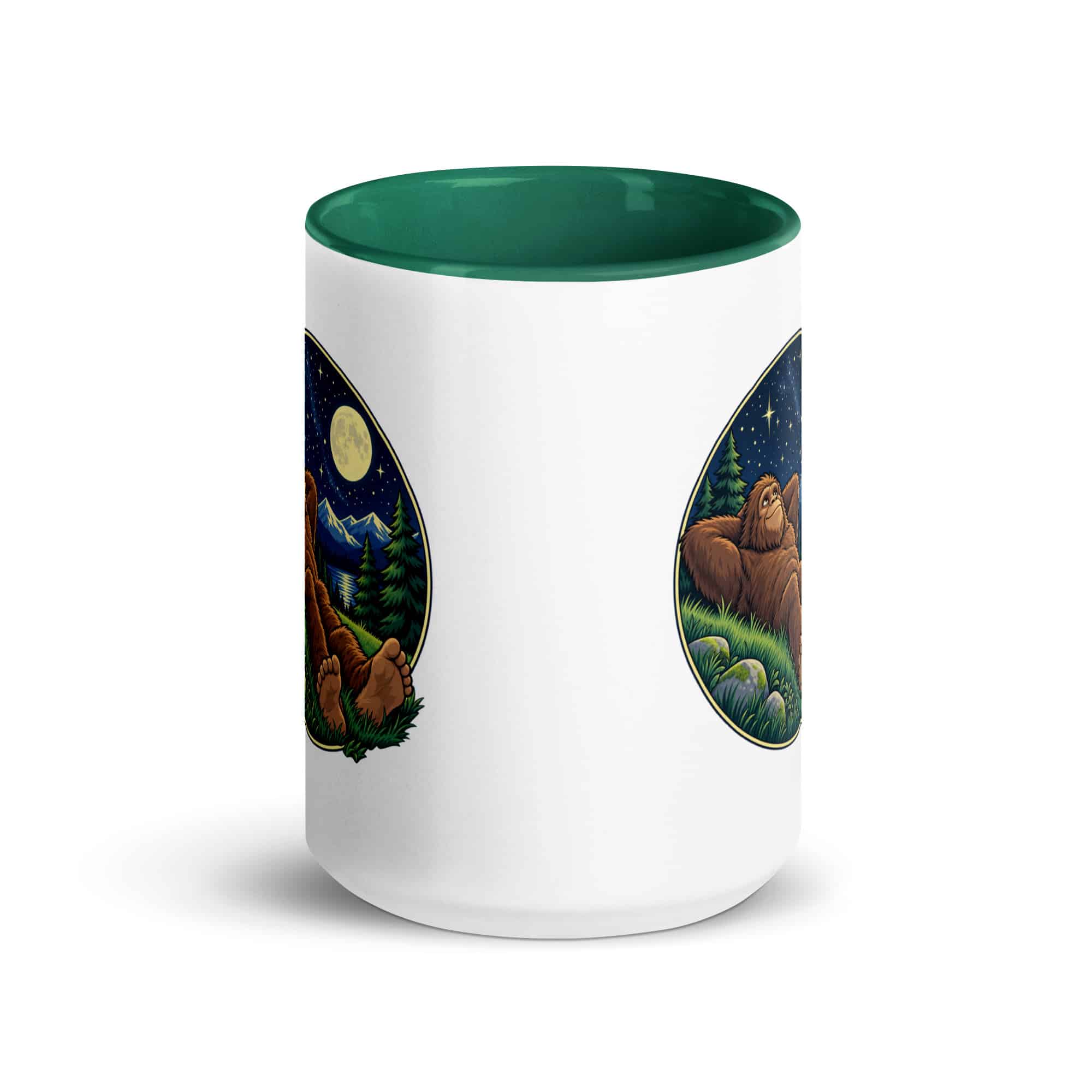 Stargazing Bigfoot Color Inside Mug