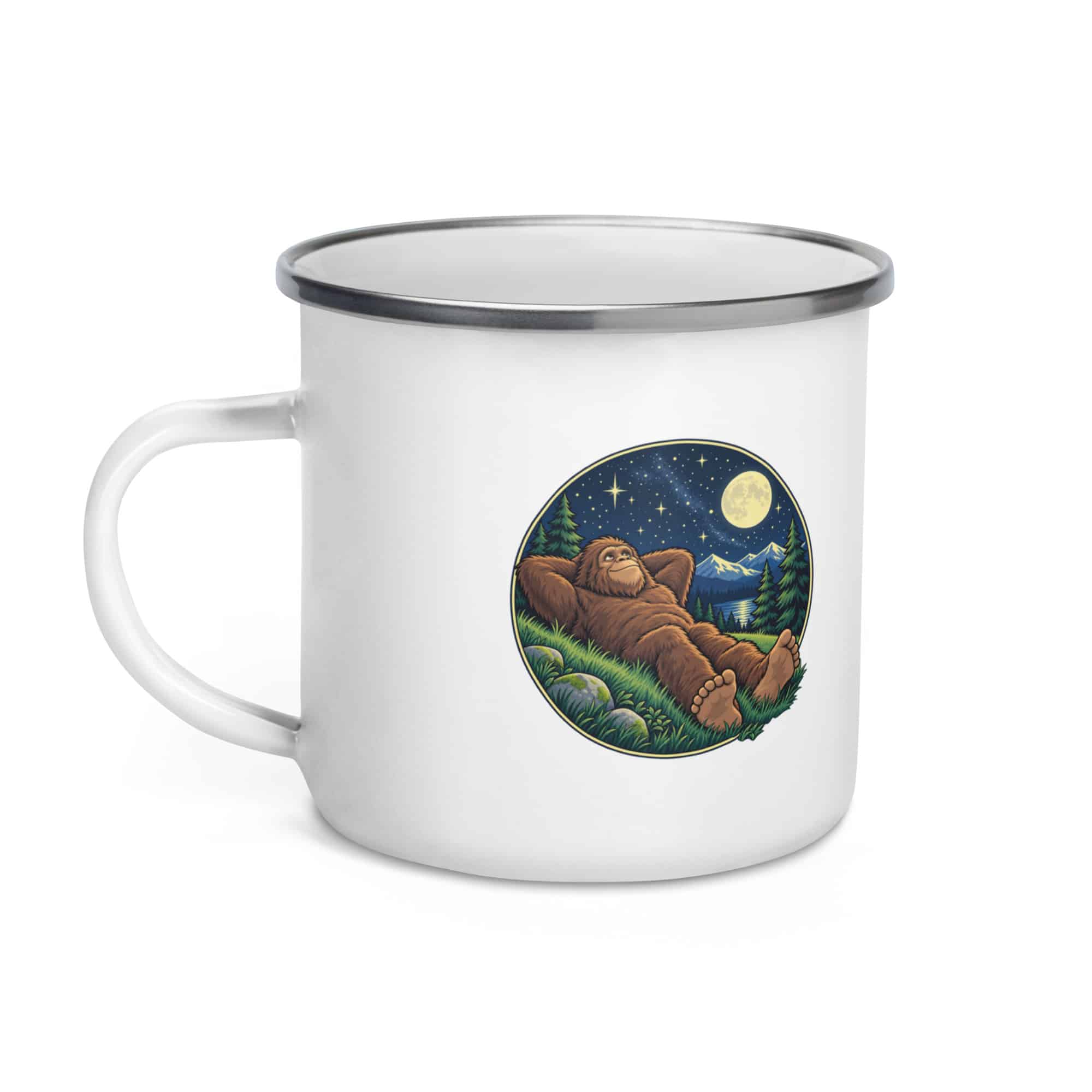 Bigfoot Stargazing Enamel Camp Mug