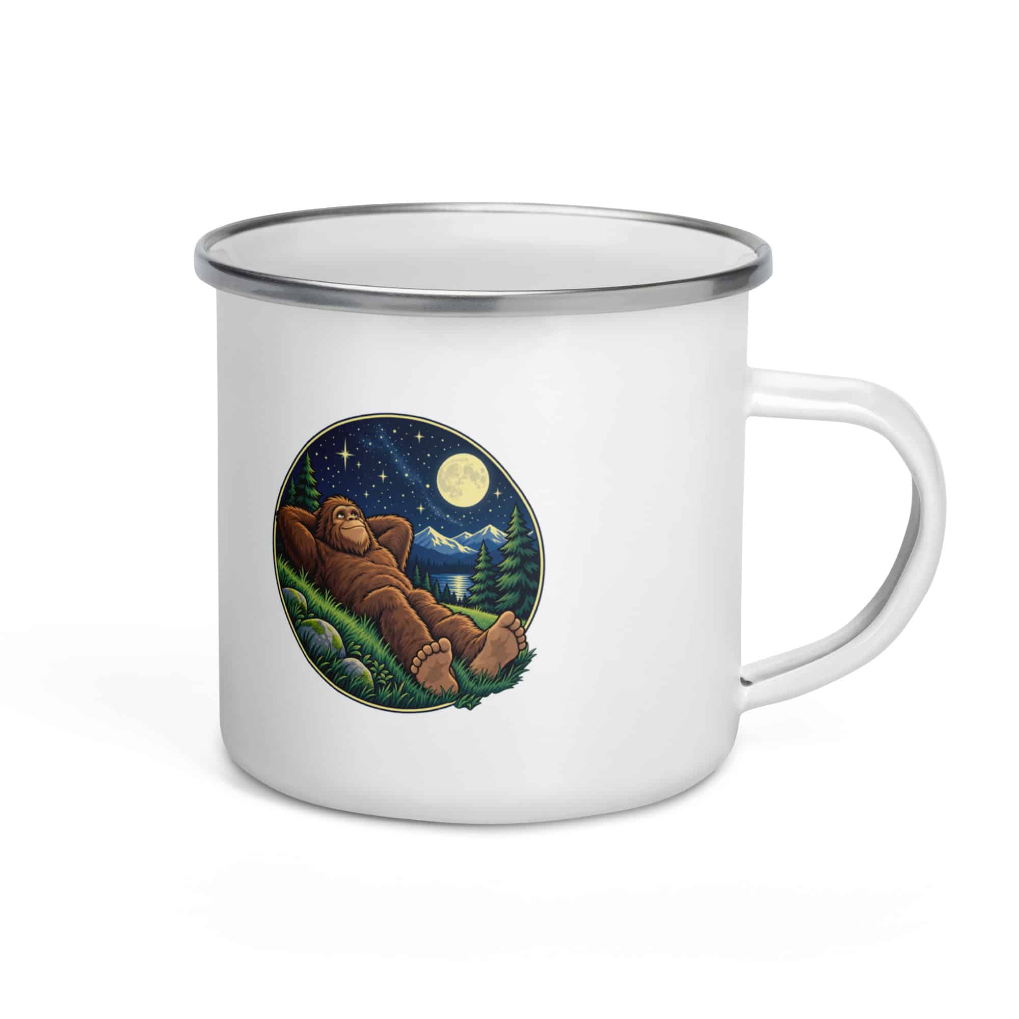 Bigfoot Stargazing Enamel Camp Mug