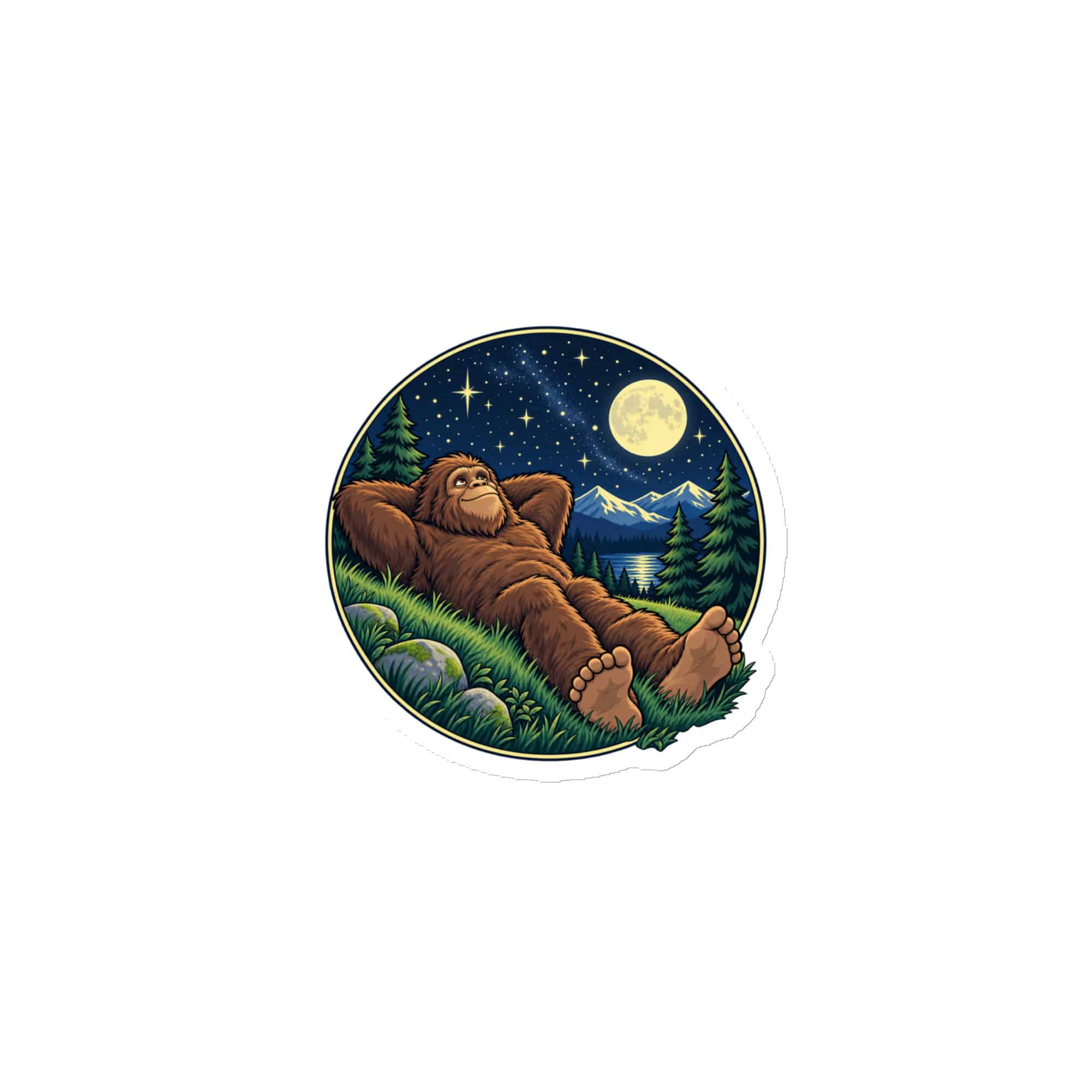 Bigfoot Stargazing Die-Cut Magnet
