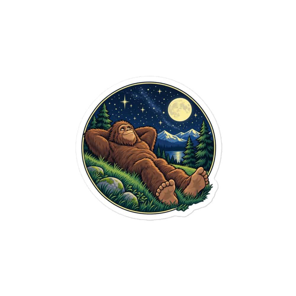 Bigfoot Stargazing Vinyl Sticker