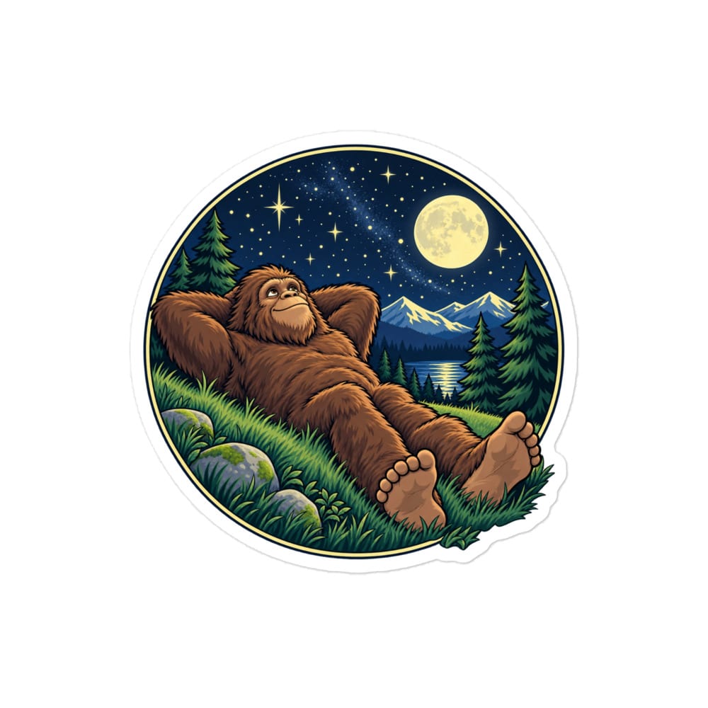Bigfoot Stargazing Vinyl Sticker