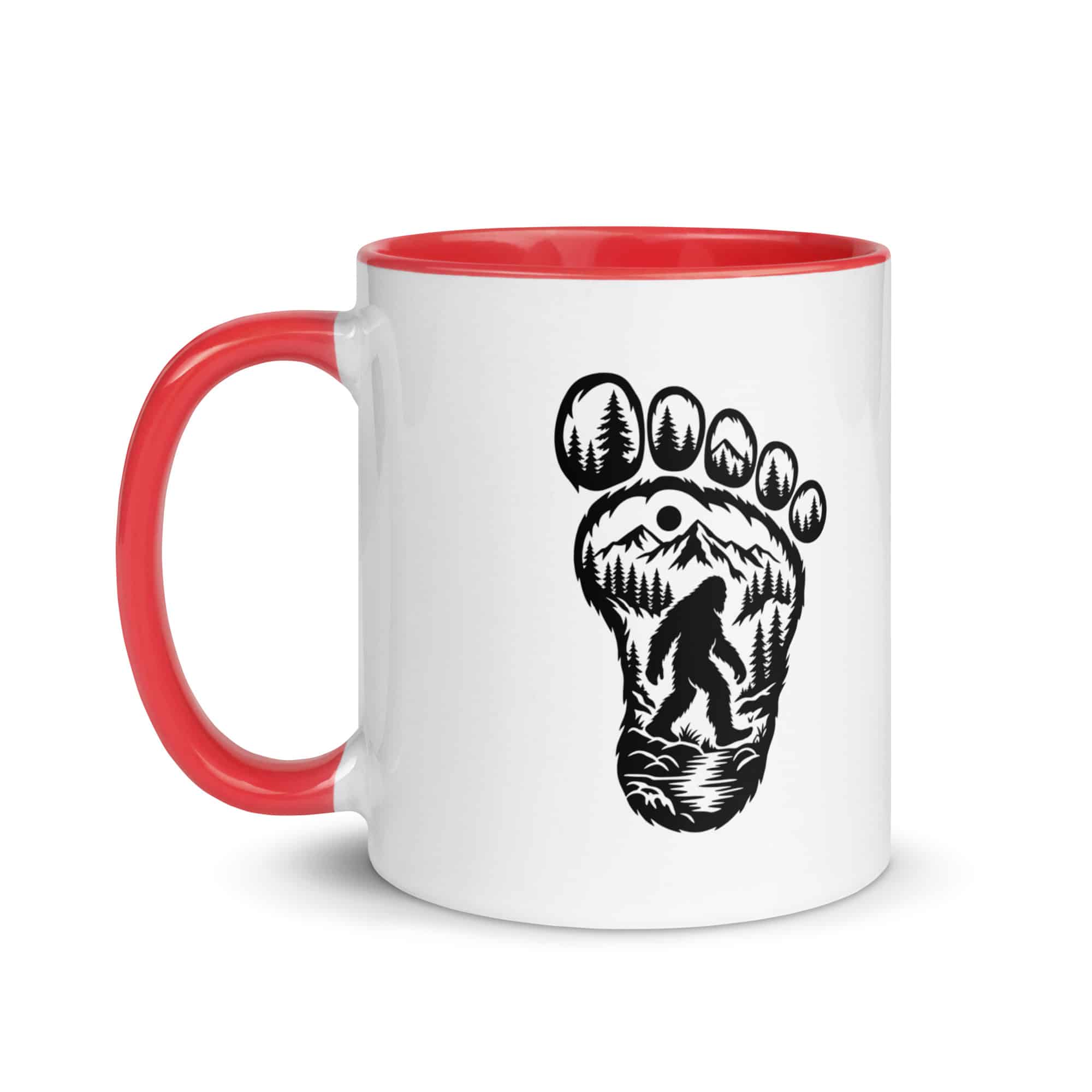 Forest Footprint Bigfoot Color Inside Mug
