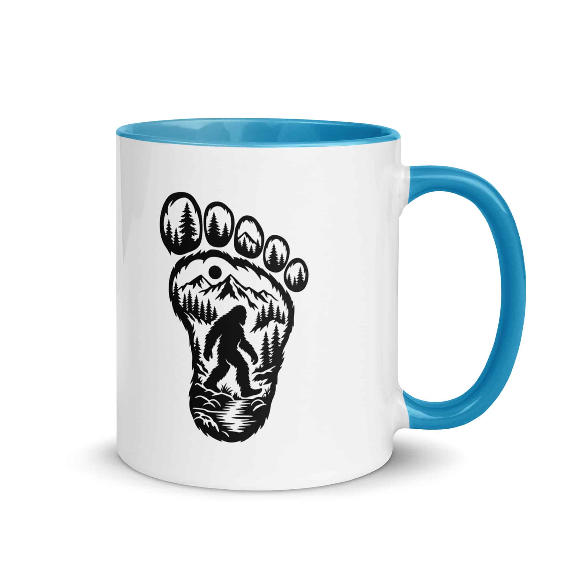 Forest Footprint Bigfoot Color Inside Mug