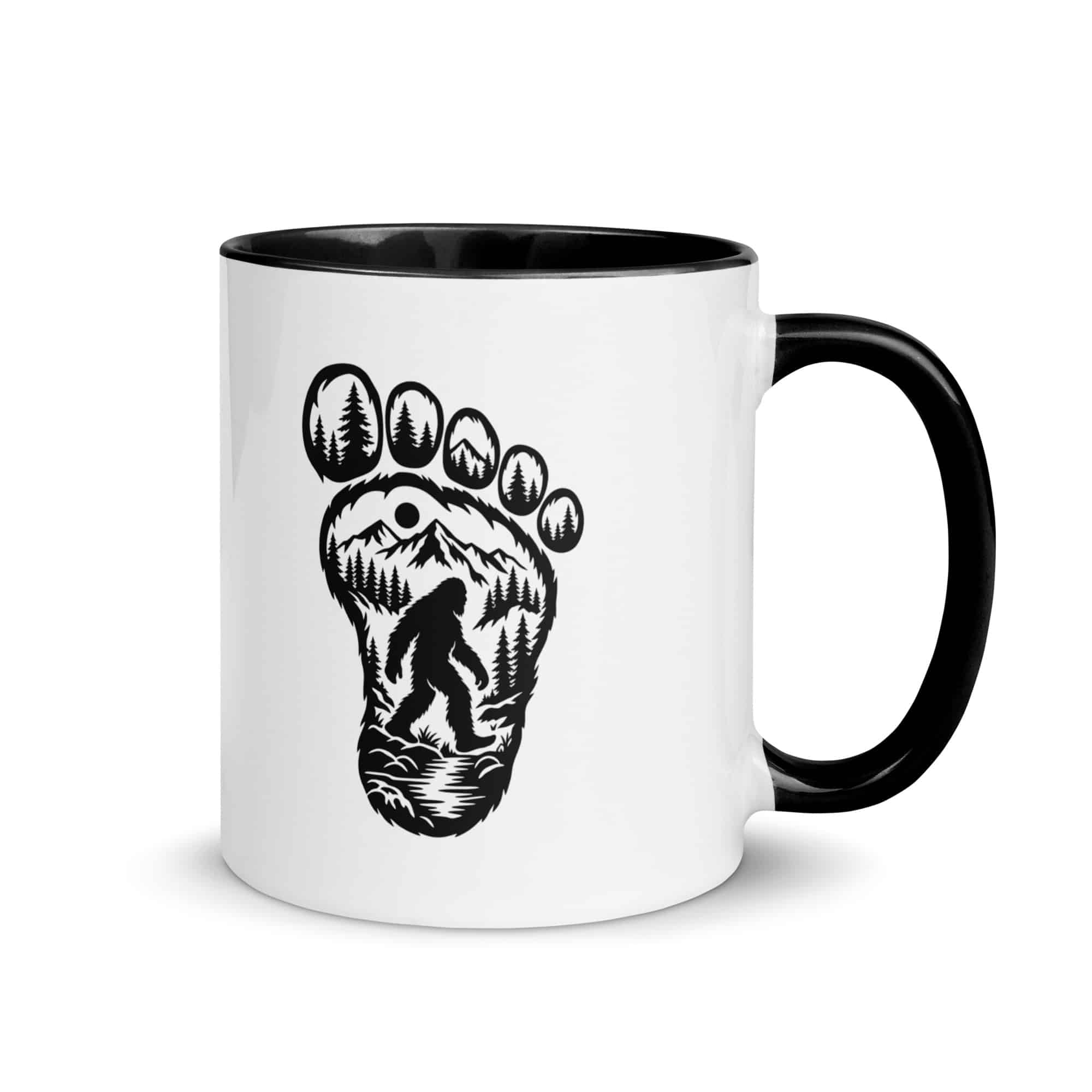 Forest Footprint Bigfoot Color Inside Mug